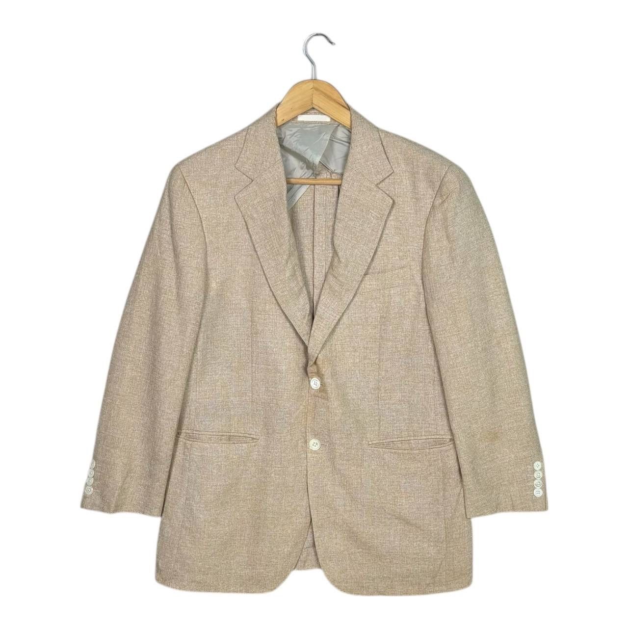 Burberry Burberry Silk Wool Blend Blazer Jacket Tan Beige Size 40R - 1 Thumbnail