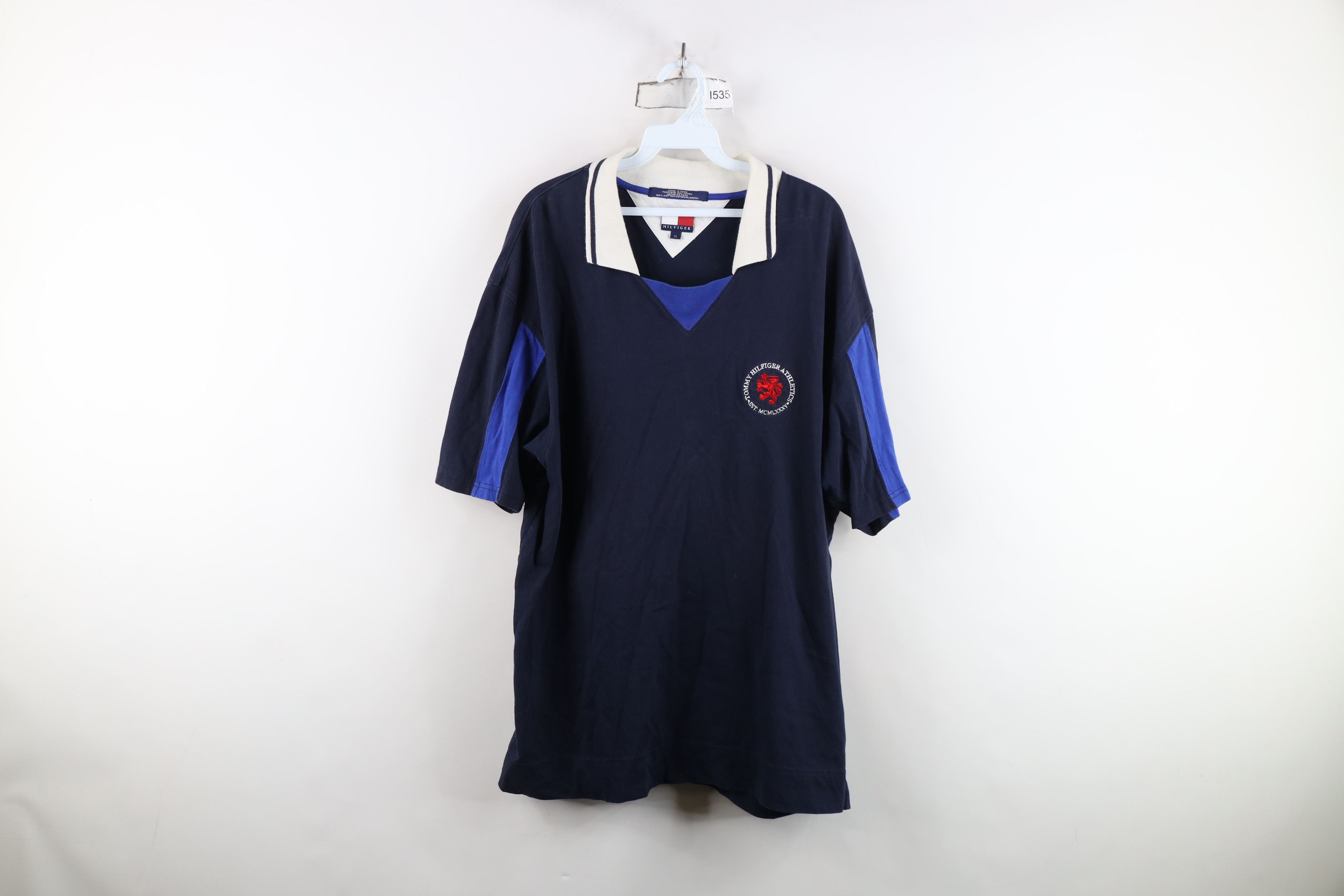 Tommy Hilfiger Vintage 90s Tommy Hilfiger Collared Soccer Jersey Shirt Size US XL / EU 56 / 4 - 1 Thumbnail