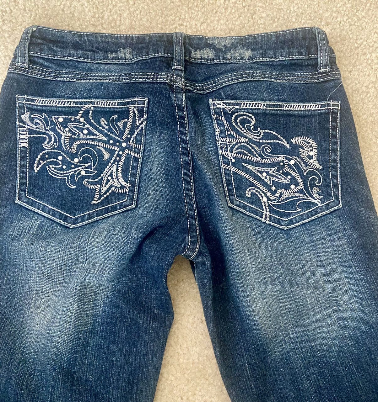 Vintage × Wrangler Y2K vintage rock 47 ultra low rise denim jeans Size 25" / US 0 / IT 36 - 3 Thumbnail