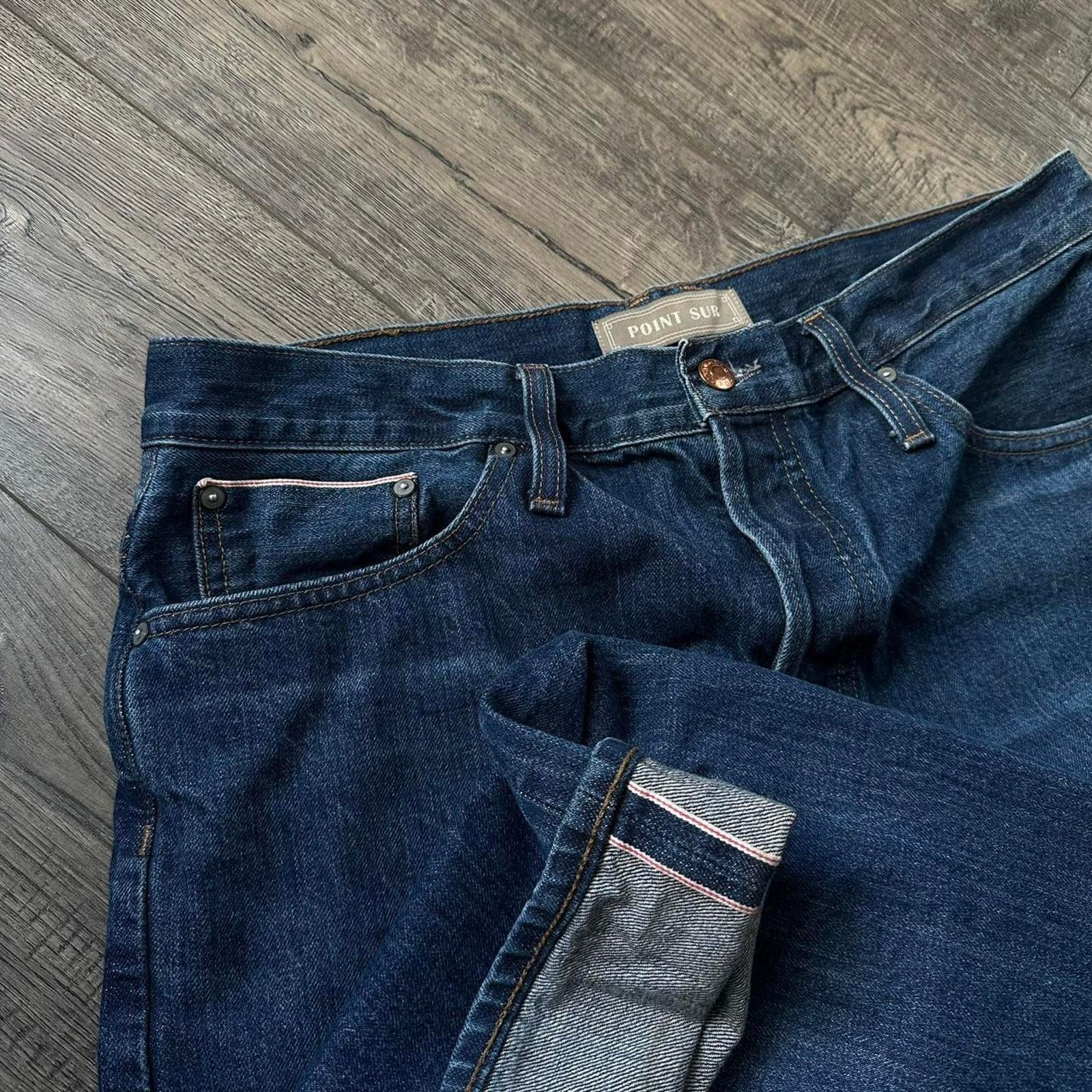 J.Crew × Vintage Dark Blue Indigo PointSur Straight Baggy Selvedge Denim Jean Size US 30 / EU 46 - 5 Thumbnail