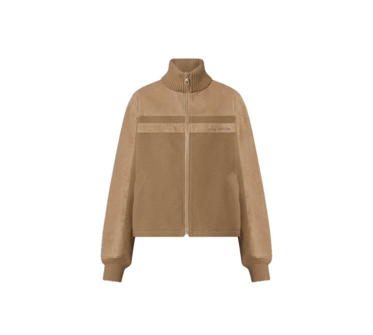 Mixed Material Leather Teddy Blouson