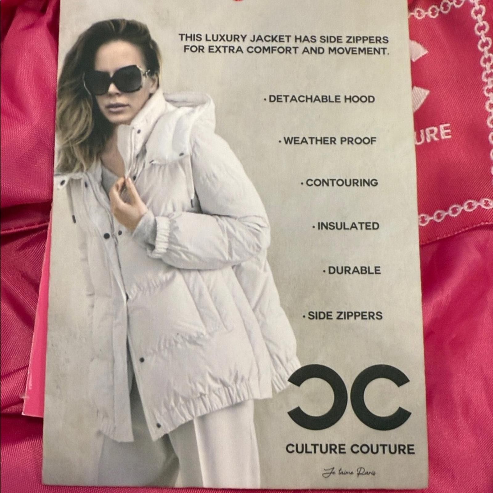 Other Culture Couture Pink Puffer Coat detachable hood SZ Med Size M / US 6-8 / IT 42-44 - 12 Thumbnail