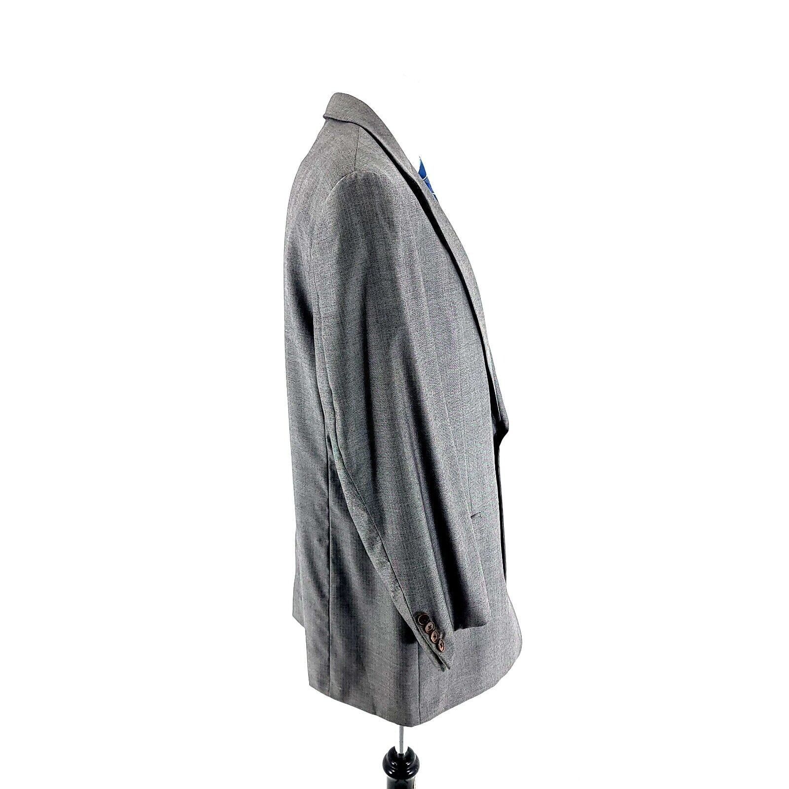 Hickey Freeman Hickey Freeman Neiman Marcus Wool 2 Button Gray Herringbone Size 42L - 7 Thumbnail