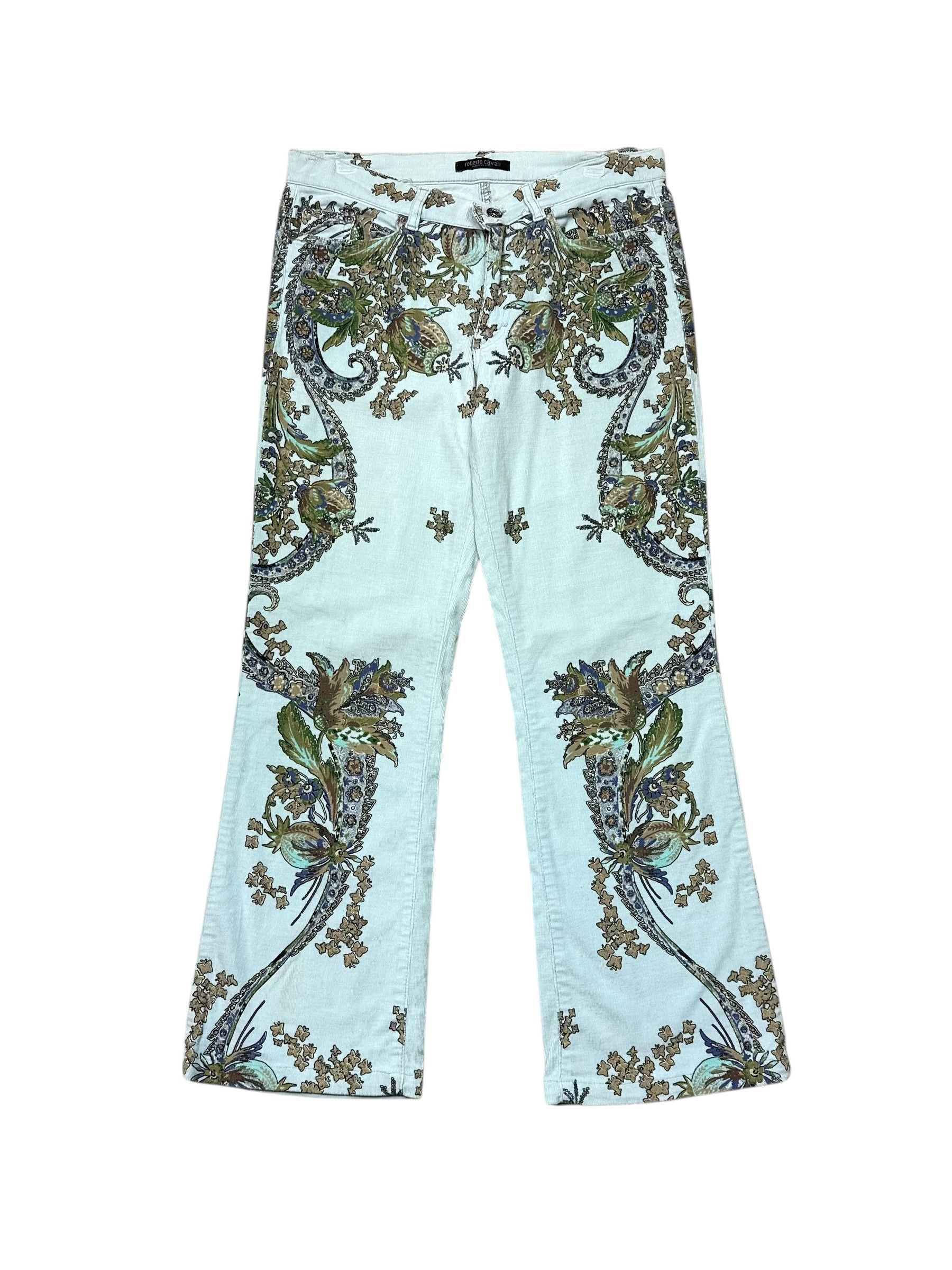Roberto Cavalli Cavalli Rare Traditional Printed Velvet Pants Size 30" / US 8 / IT 44 - 1 Thumbnail