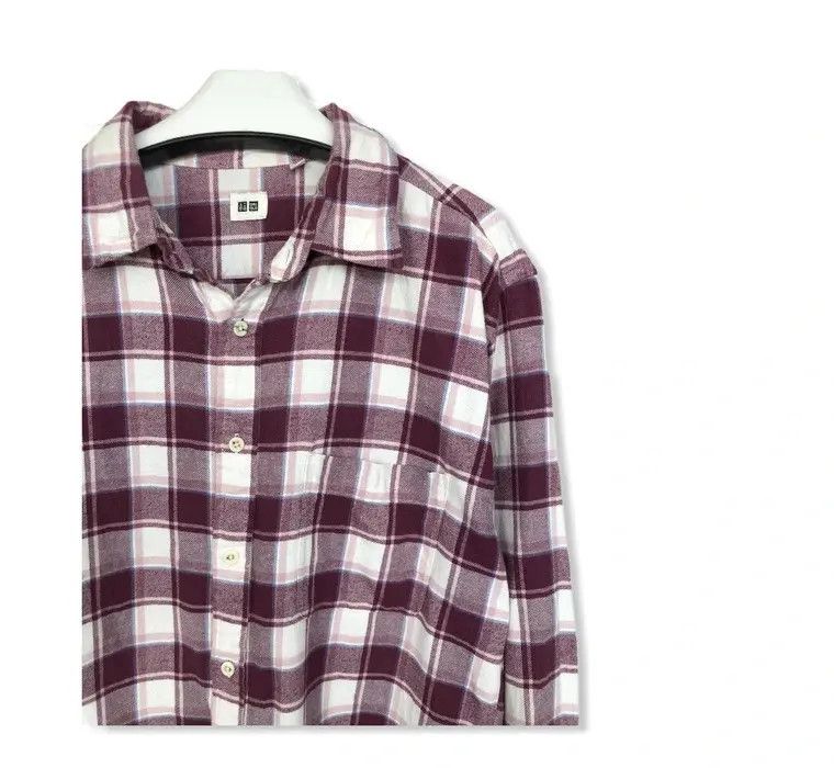 Flannel Japanese Brand Uniqlo Plaid Tartan Flannel Shirt 👕 Size US XL / EU 56 / 4 - 2 Thumbnail