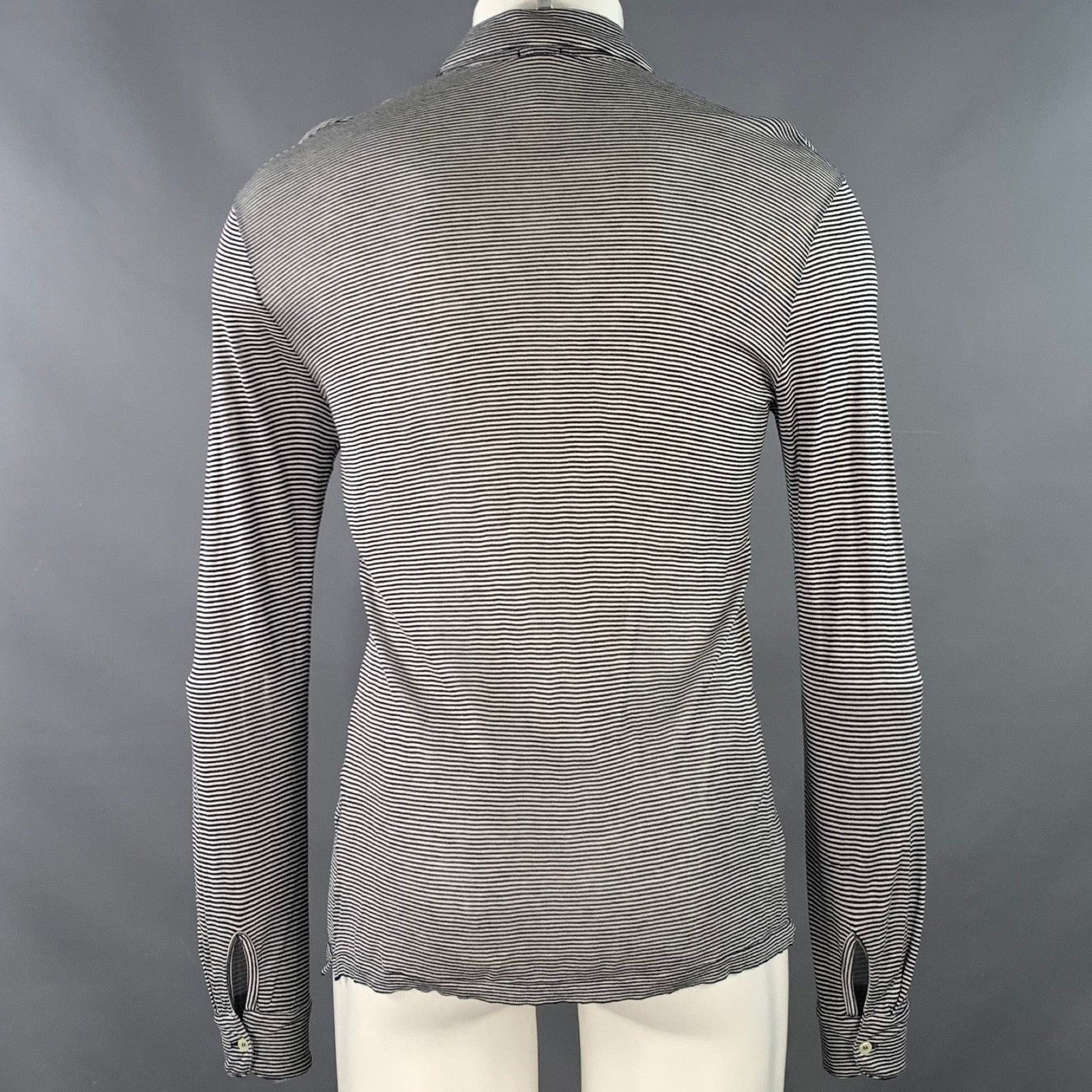Massimo Alba MASSIMO ALBA S Black White Stripe Cotton Long Sleeve Polo Size US S / EU 44-46 / 1 - 4 Thumbnail