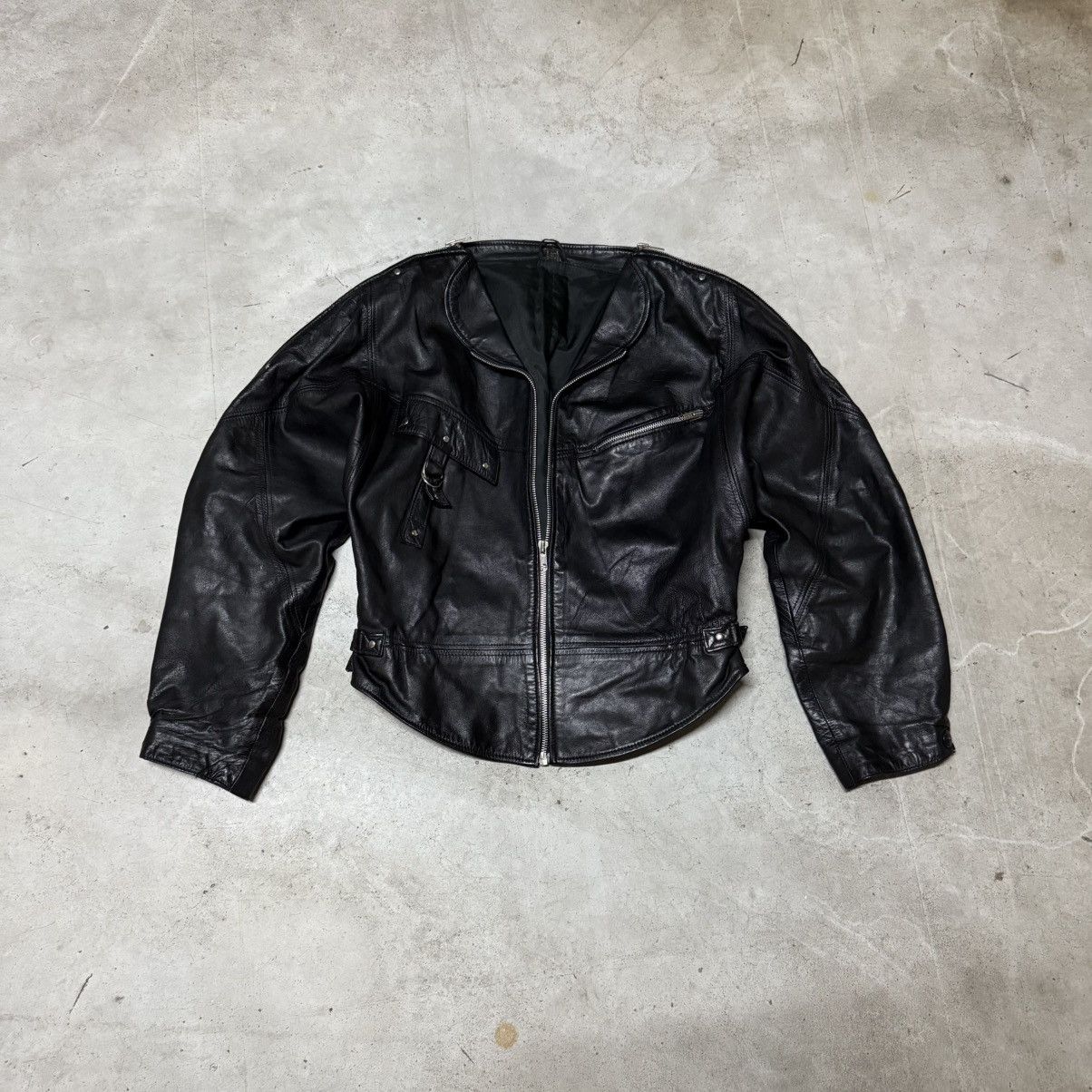 Japanese Brand Vintage womans shoulder zip up opium leather jacket Size S / US 4 / IT 40 - 2 Thumbnail
