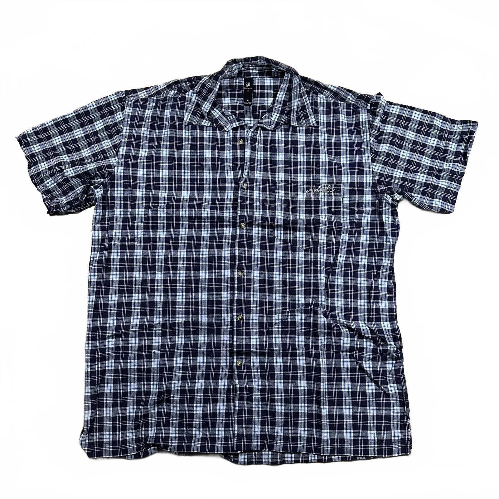Makaveli Makaveli, Men, Short Sleeve Shirt, XL, Black and White Plaid Size US XL / EU 56 / 4 - 1 Thumbnail