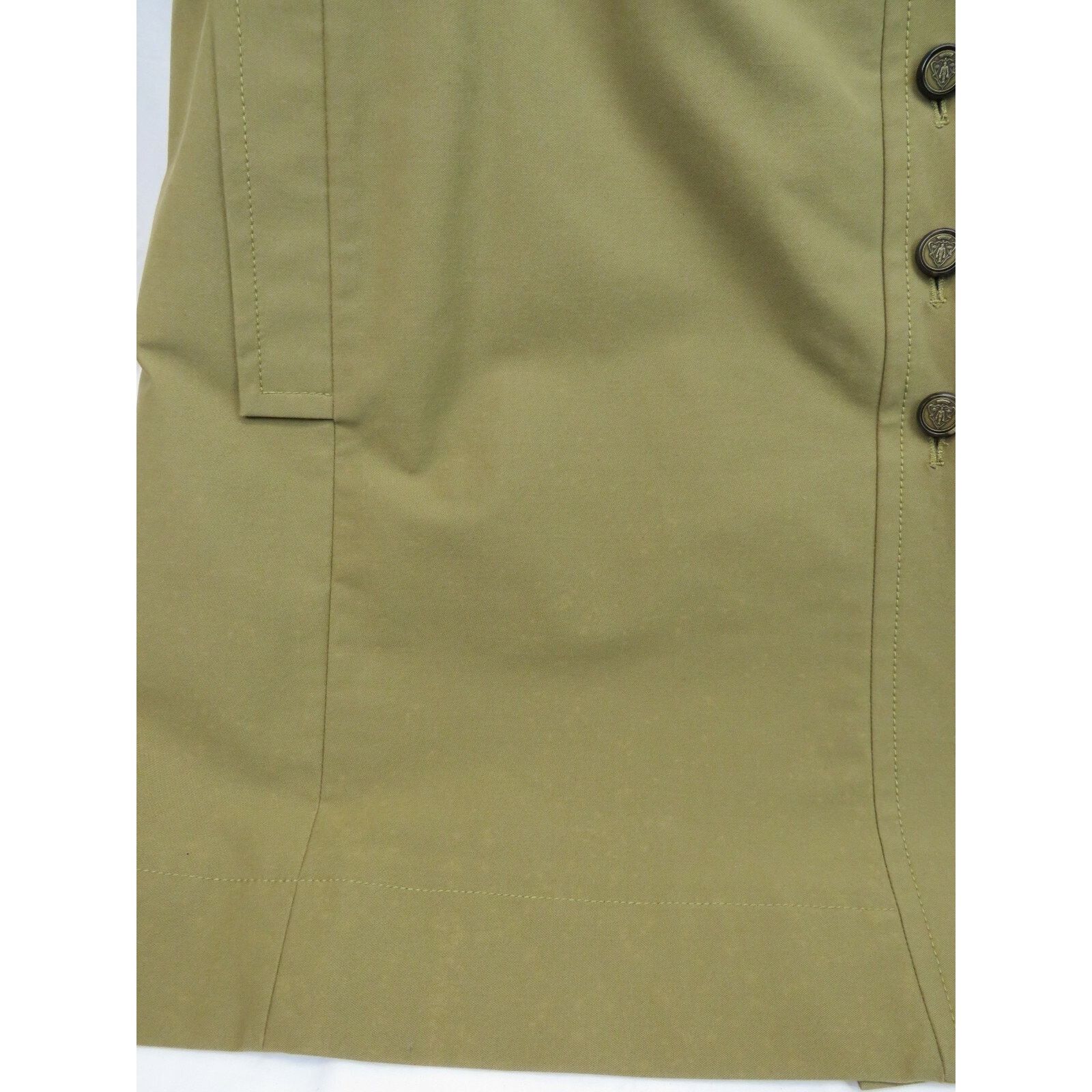 Gucci GUCCI 200269 DISTRESS BROWN COTTON LOGO BUTTON SKIRT 44 $695 Size 30" / US 8 / IT 44 - 4 Thumbnail