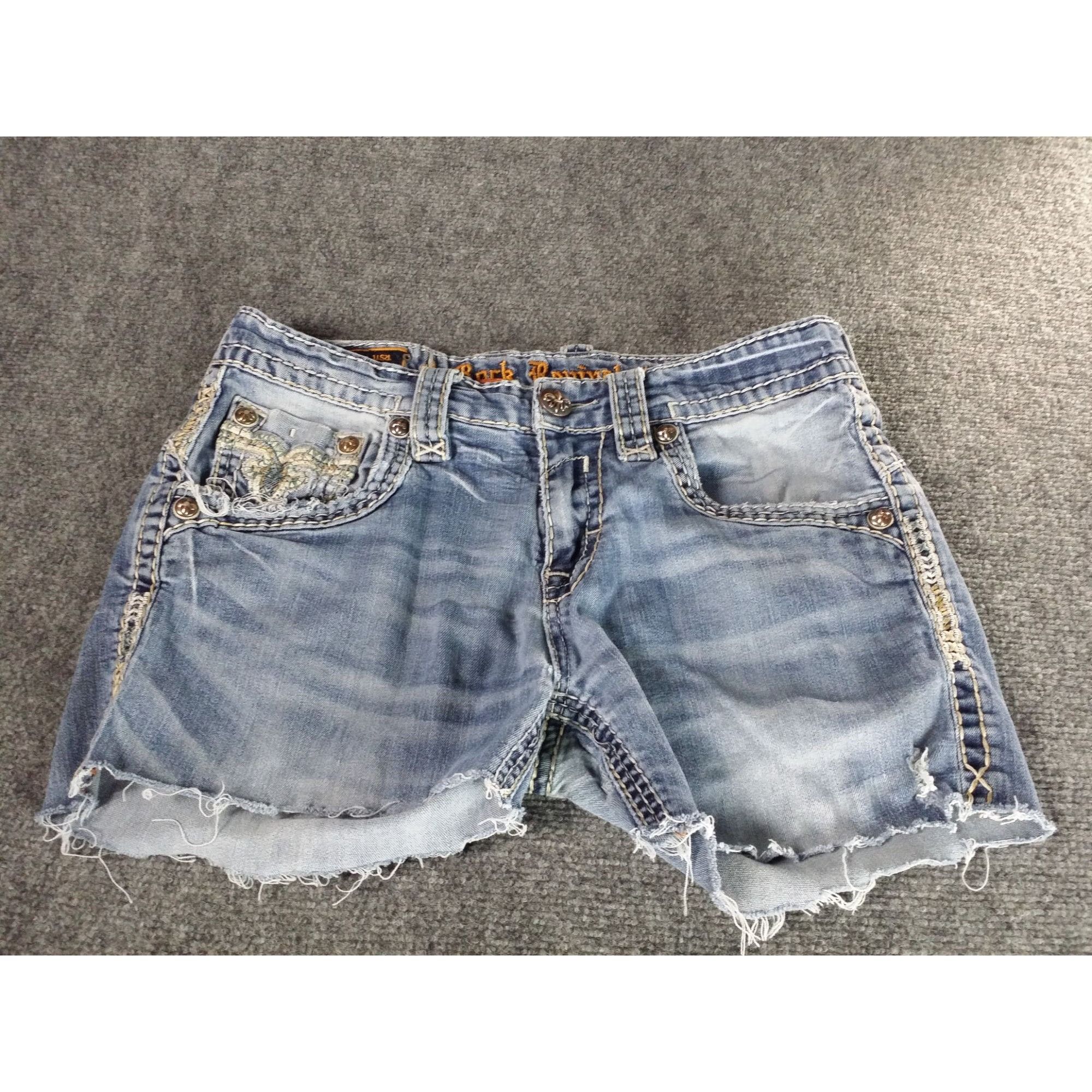 Rock Revival Rock Revival Emmitt Slim Straight Reworked Shorts Women Sz 3 Size 32" / US 10 / IT 46 - 1 Thumbnail
