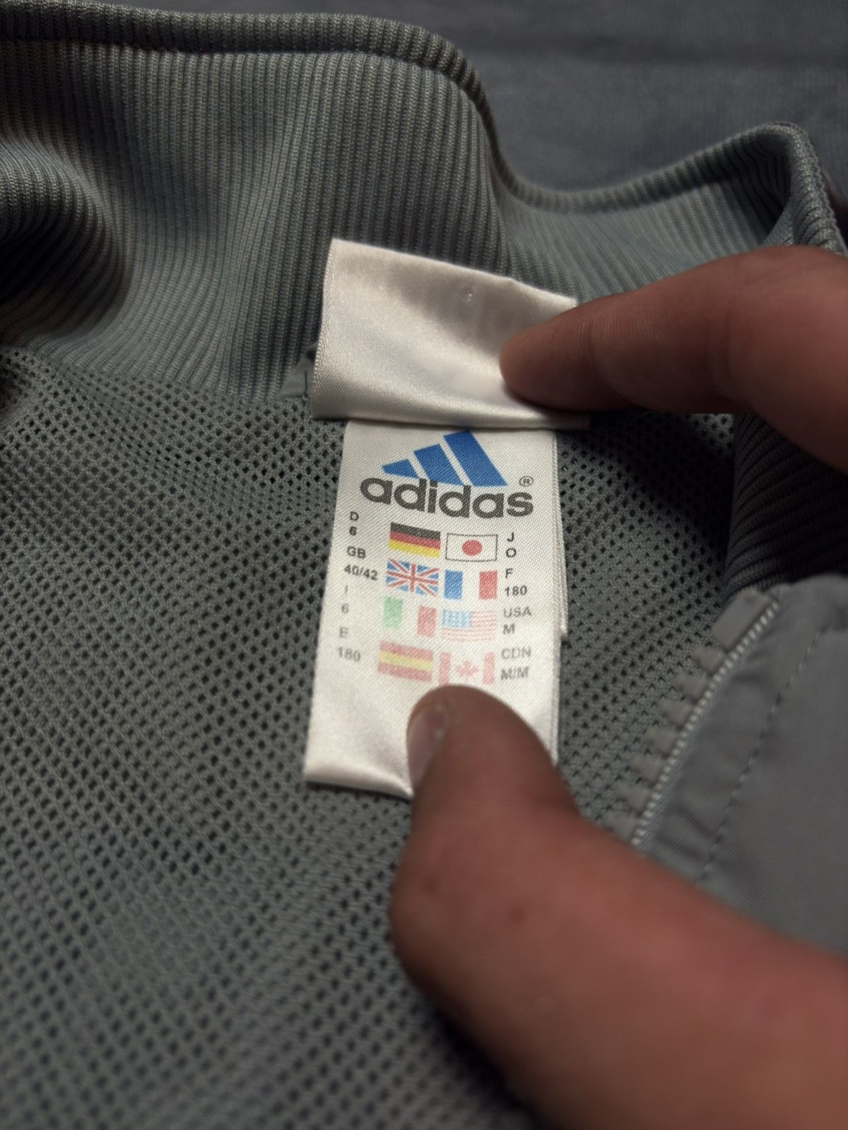 Adidas × Vintage Adidas Track Jacket – Grey – Size L – Vintage Windbreaker Size US L / EU 52-54 / 3 - 5 Thumbnail