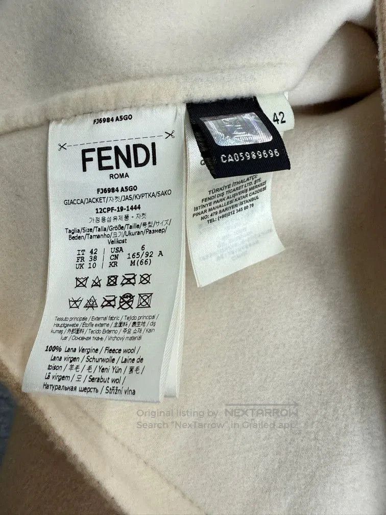 Fendi Fendi Beige Wool Double F Coat. Size US M / EU 48-50 / 2 - 4 Thumbnail