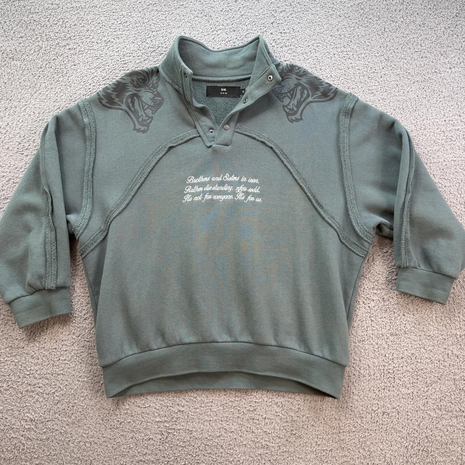 Darc Sport Darc Sport Wolves Sweatshirt Womens Green Mock Neck S Gym Size S / US 4 / IT 40 - 1 Thumbnail