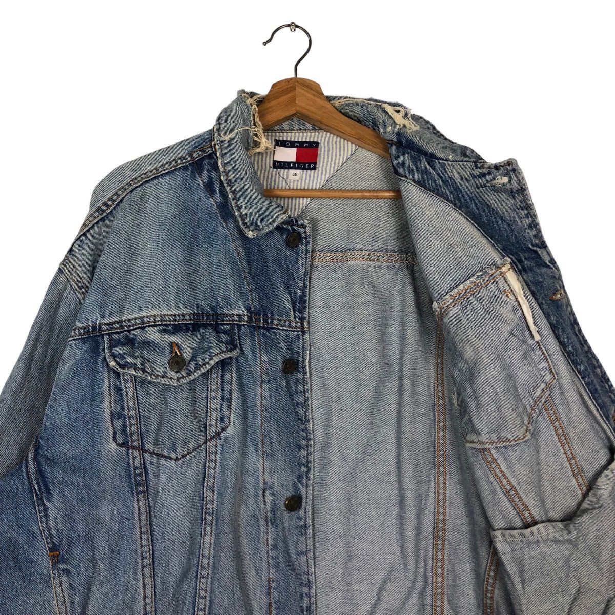 Japanese Brand 🔥Vintage Biker Denim Jacket Tommy Hilfiger Size US L / EU 52-54 / 3 - 10 Thumbnail