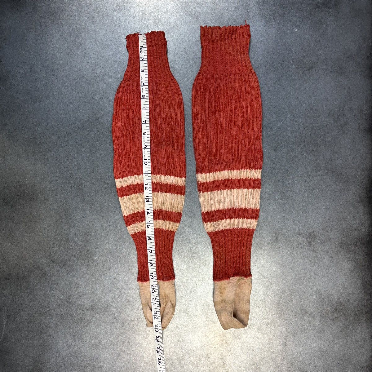 Vintage 1930s Vintage Baseball Socks Striped Wool Stirrup Tube Warm Size ONE SIZE - 6 Thumbnail