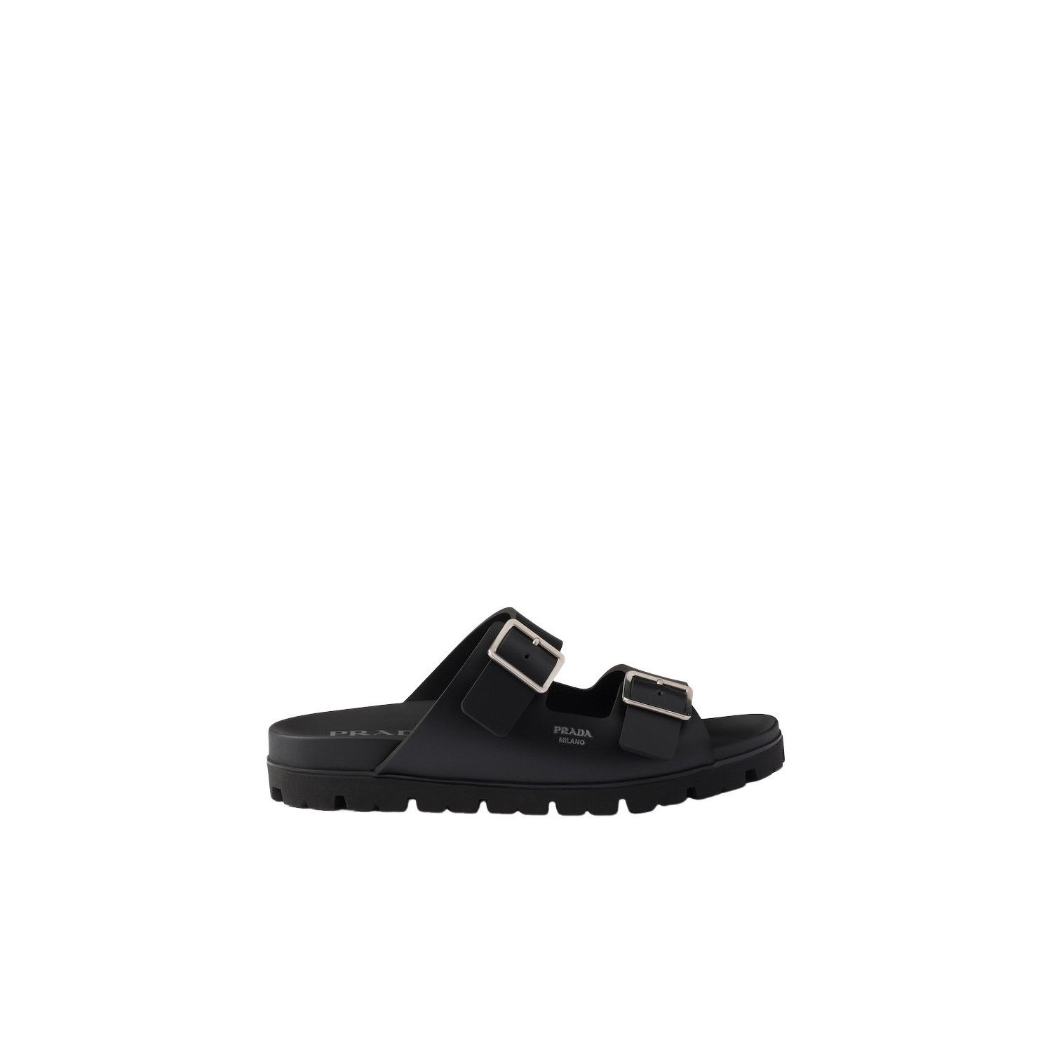 Prada PRADA $895 Black Rubber Strap Sandals New (Men's size:10;) Size US 10 / EU 43 - 2 Thumbnail