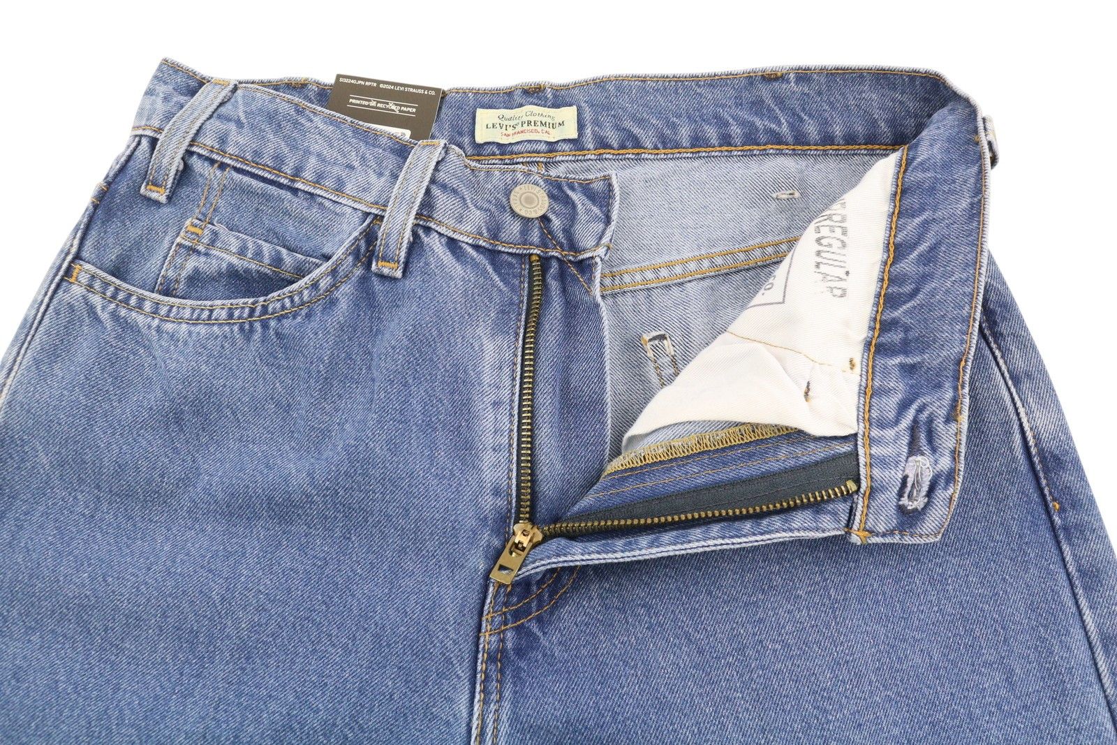 Levi's STA-PREST W28/L30 Flare Big E Zip Denim Blue Jeans 87094 Size US 28 / EU 44 - 4 Thumbnail