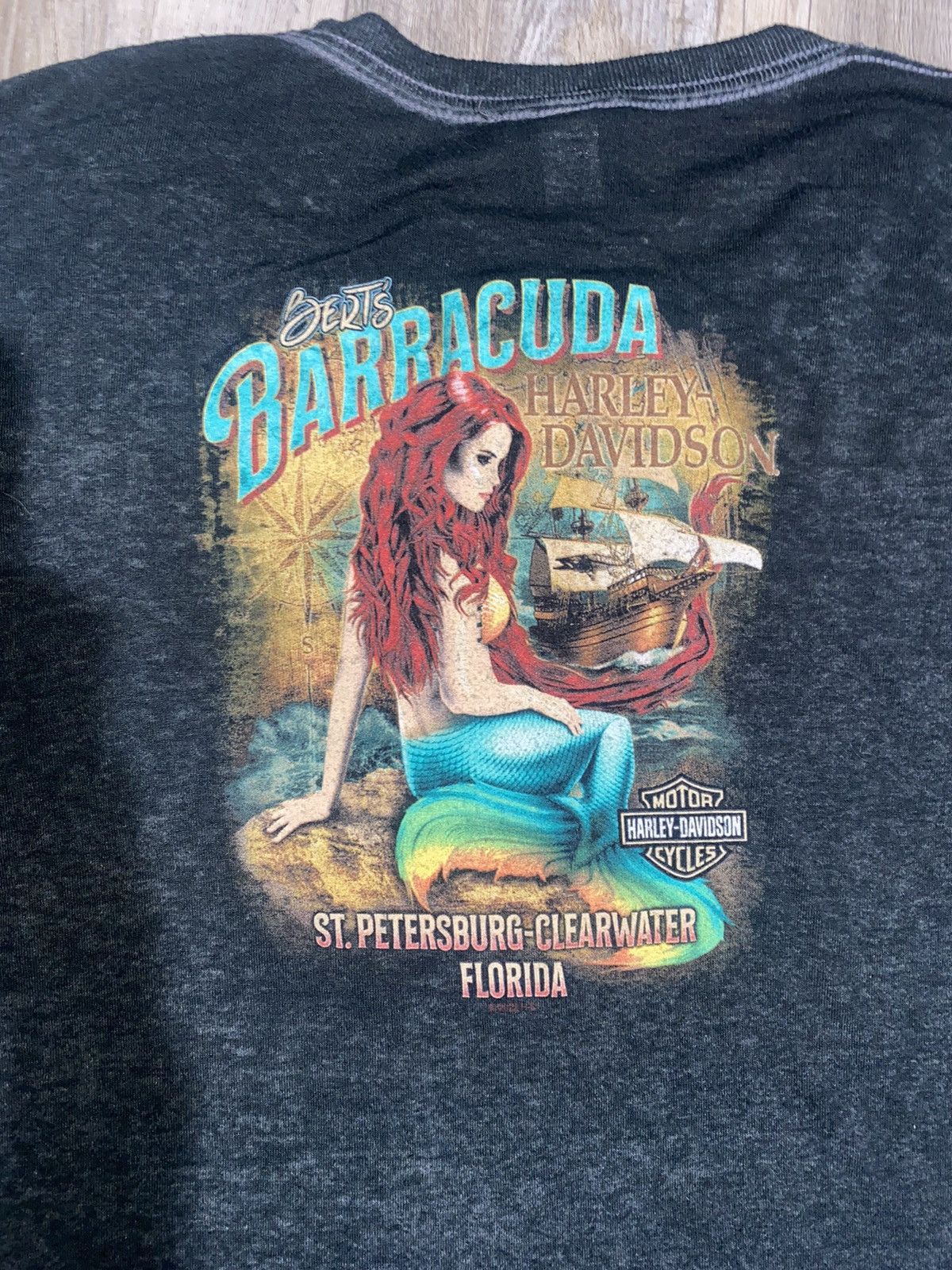 Harley Davidson × Vintage HARLEY-DAVIDSON t-shirt with mermaid Size US M / EU 48-50 / 2 - 3 Thumbnail