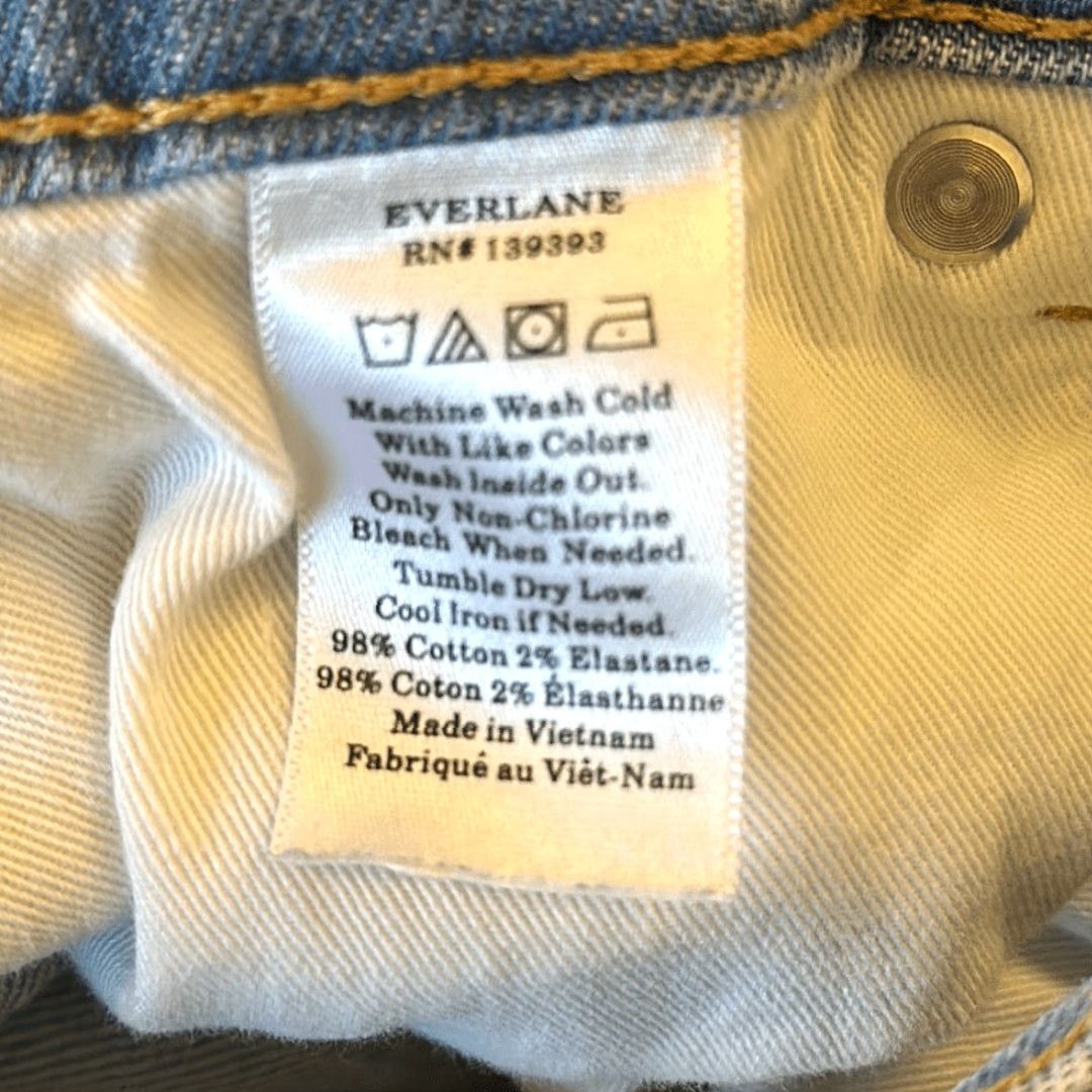 Everlane Everlane Jeans Women Size 28 Light Wash Cotton Ankle Wide-Leg Blue SPOT - 28 Size 28" / US 6 / IT 42 - 8 Thumbnail