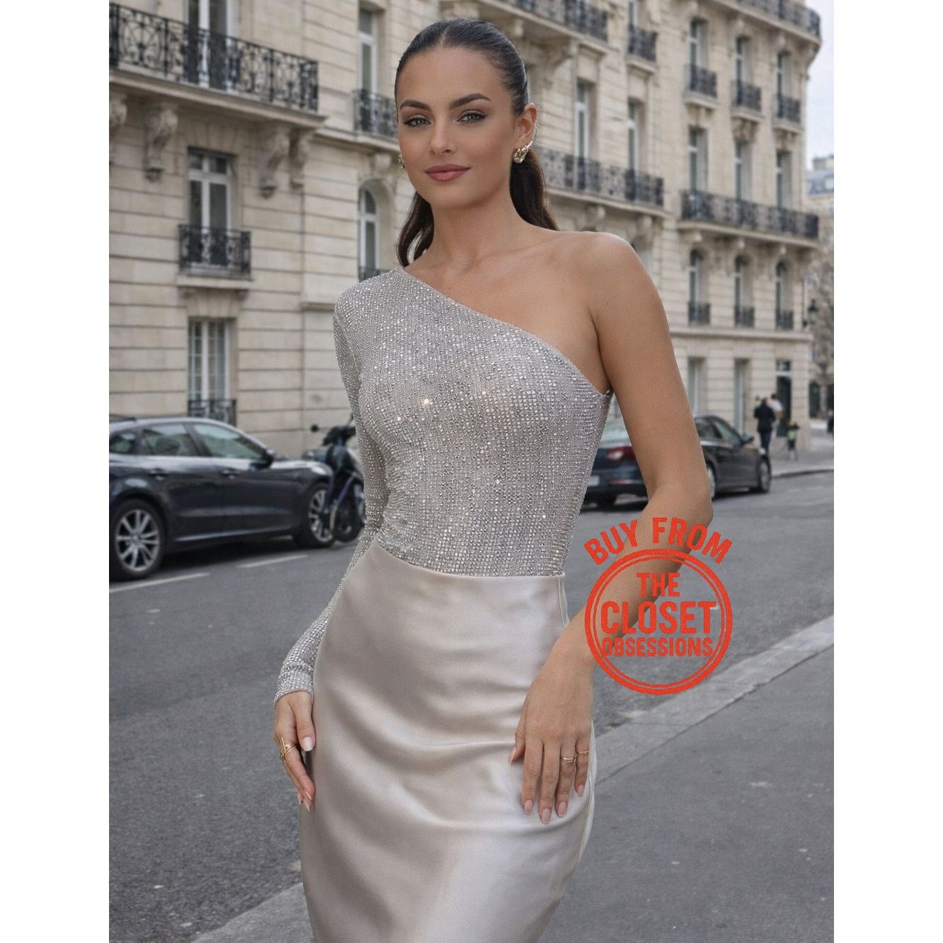 Zara ZARA Blogger Fave One Shoulder Embellished Bodysuit NWT Size M / US 6-8 / IT 42-44 - 9 Thumbnail