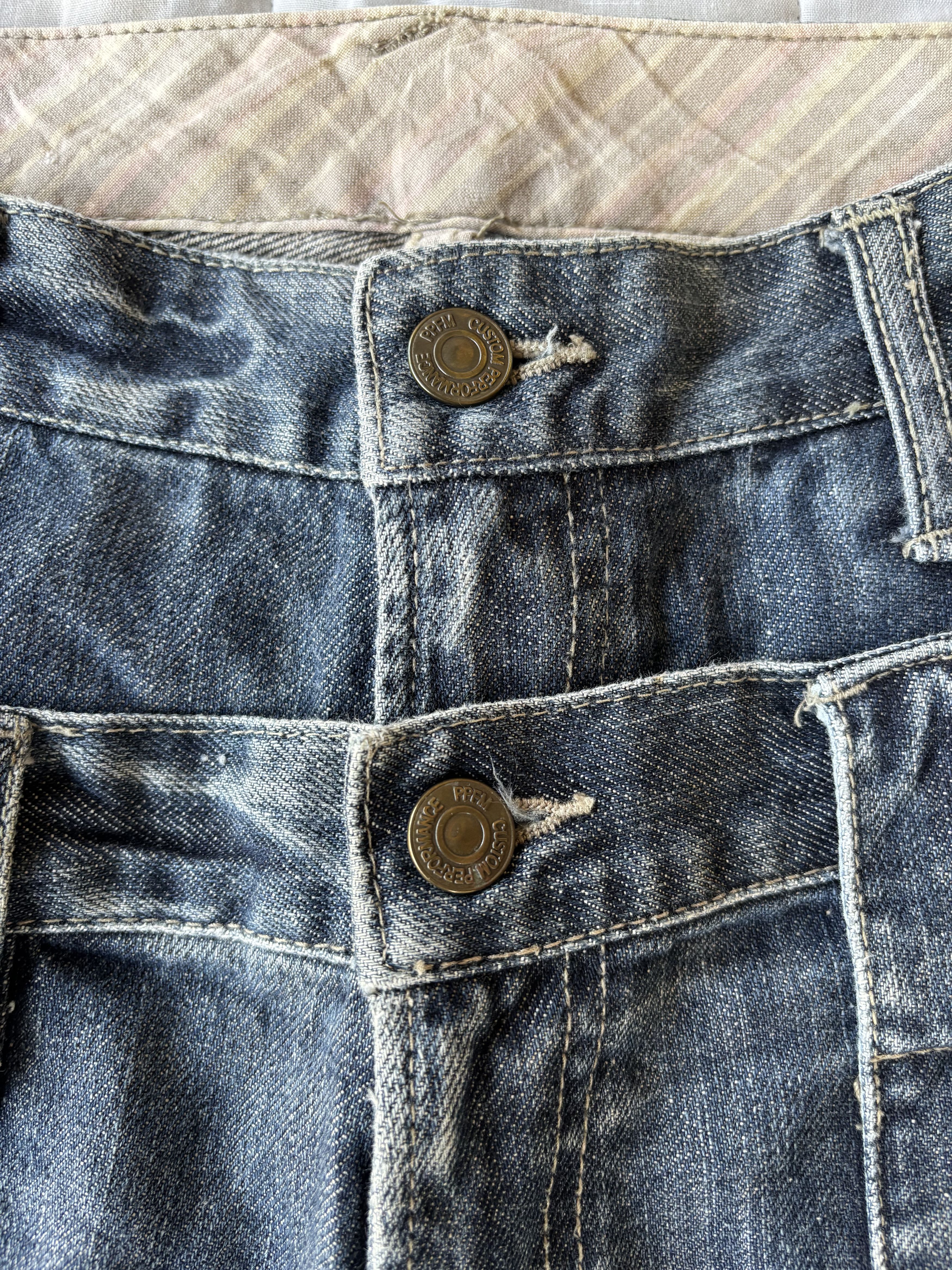 If Six Was Nine PPFM Double Waist Distressed Denim Jean Size US 33 - 13 Thumbnail