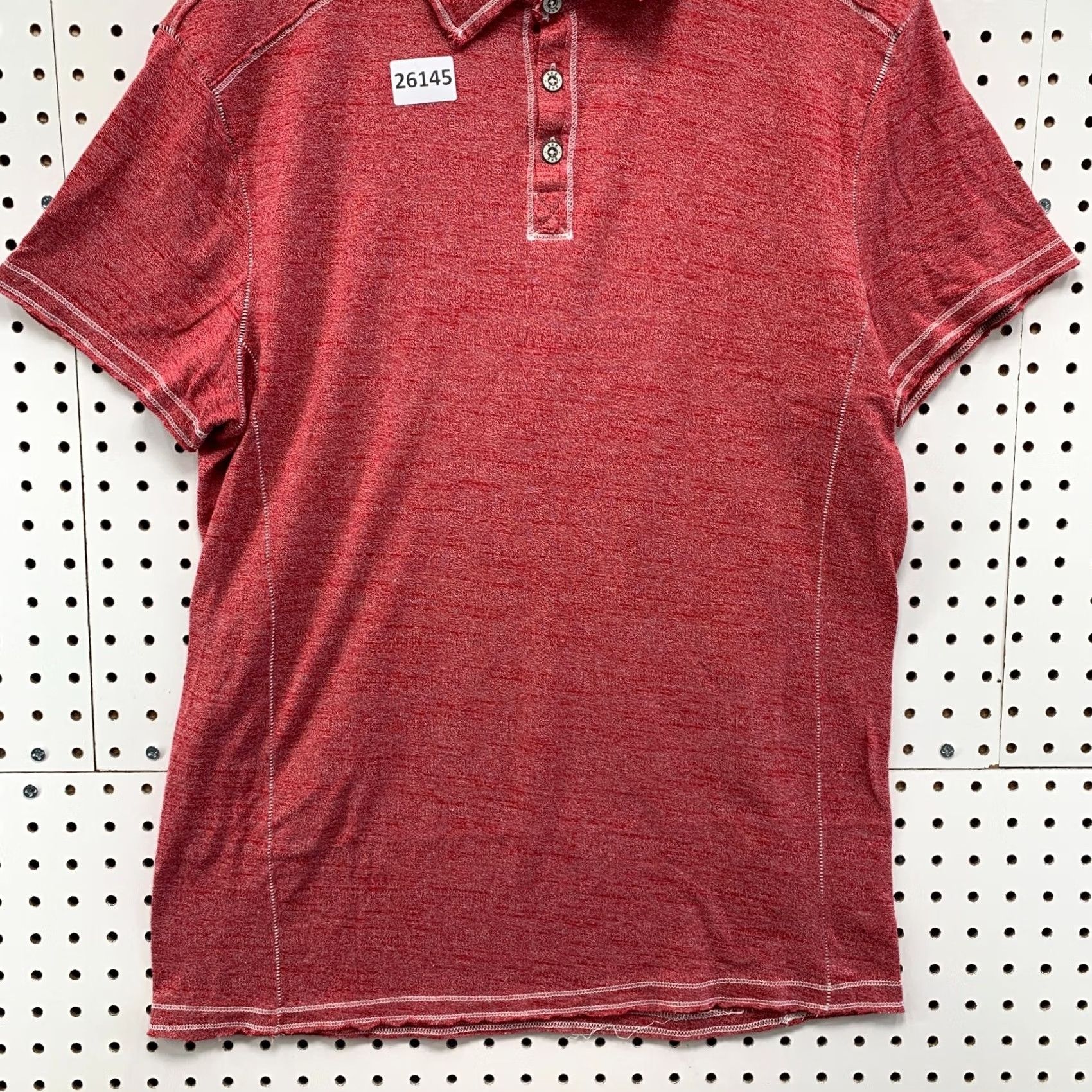 Vintage Buckle Polo Red Adult Large Cotton Blend Short Sleeve Button Collared Men Size US L / EU 52-54 / 3 - 6 Thumbnail