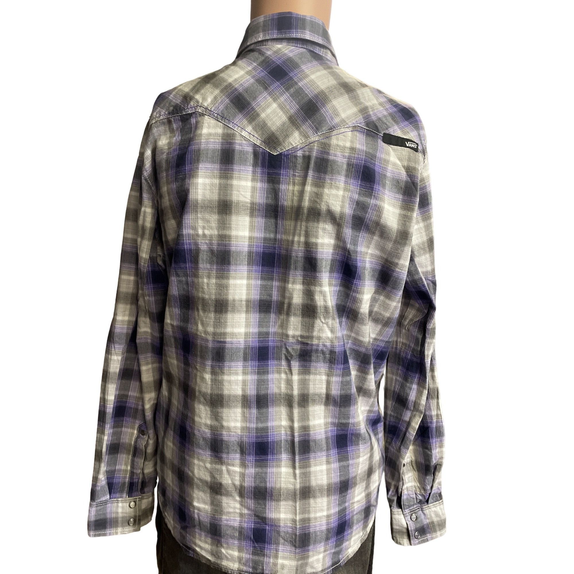 Vans VANS Men's Purple Plaid Long Sleeve Shirt/Snap Button Size M Size US M / EU 48-50 / 2 - 5 Thumbnail