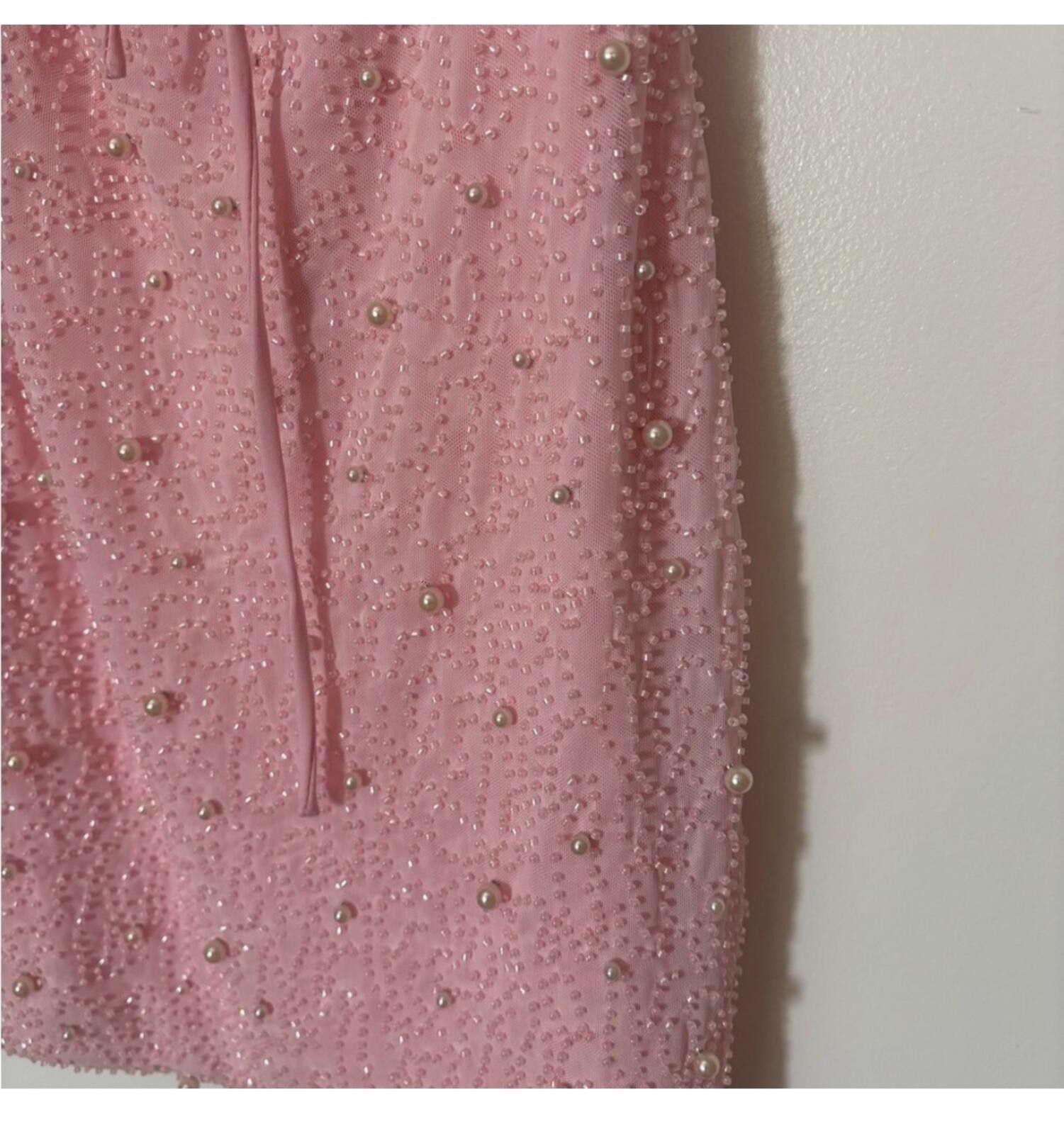 Windsor Smith Windsor prom Pink Beaded & Pearl Mini Dress Size XL / US 12-14 / IT 48-50 - 7 Thumbnail