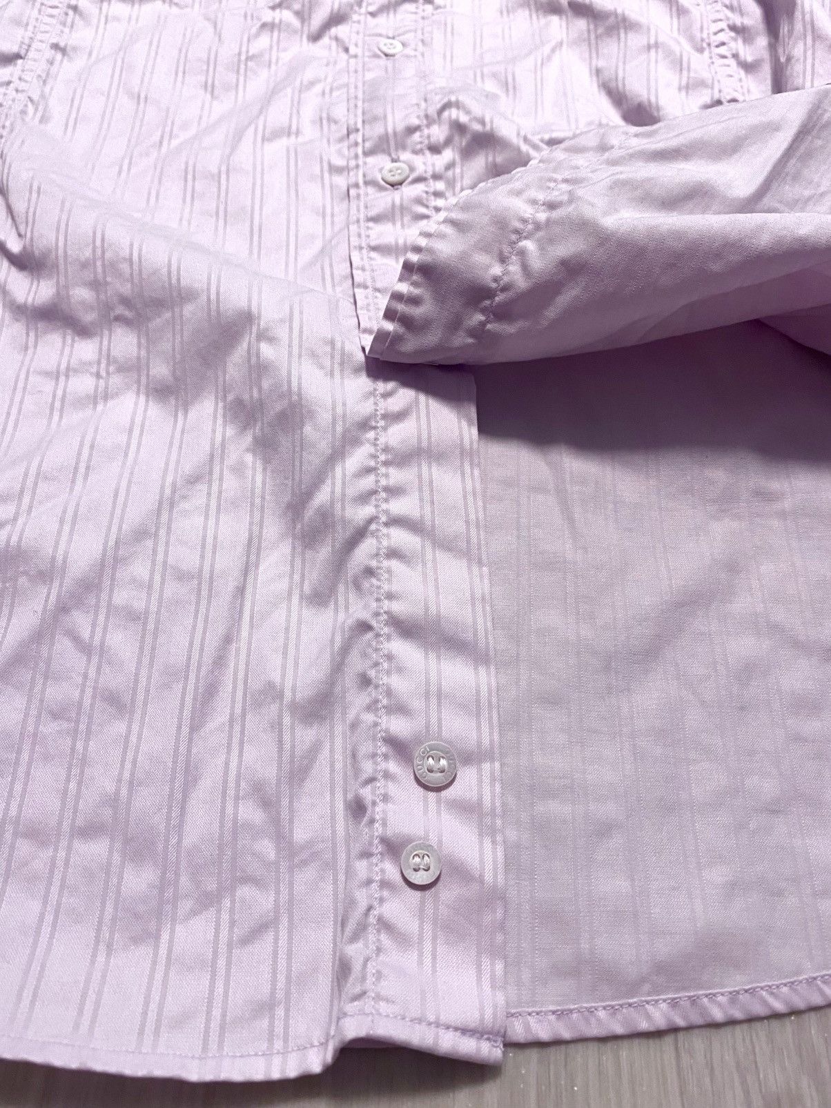 Gucci Vintage Gucci by Tom Ford Pink Long Sleeve Striped Shirt Size US S / EU 44-46 / 1 - 16 Thumbnail
