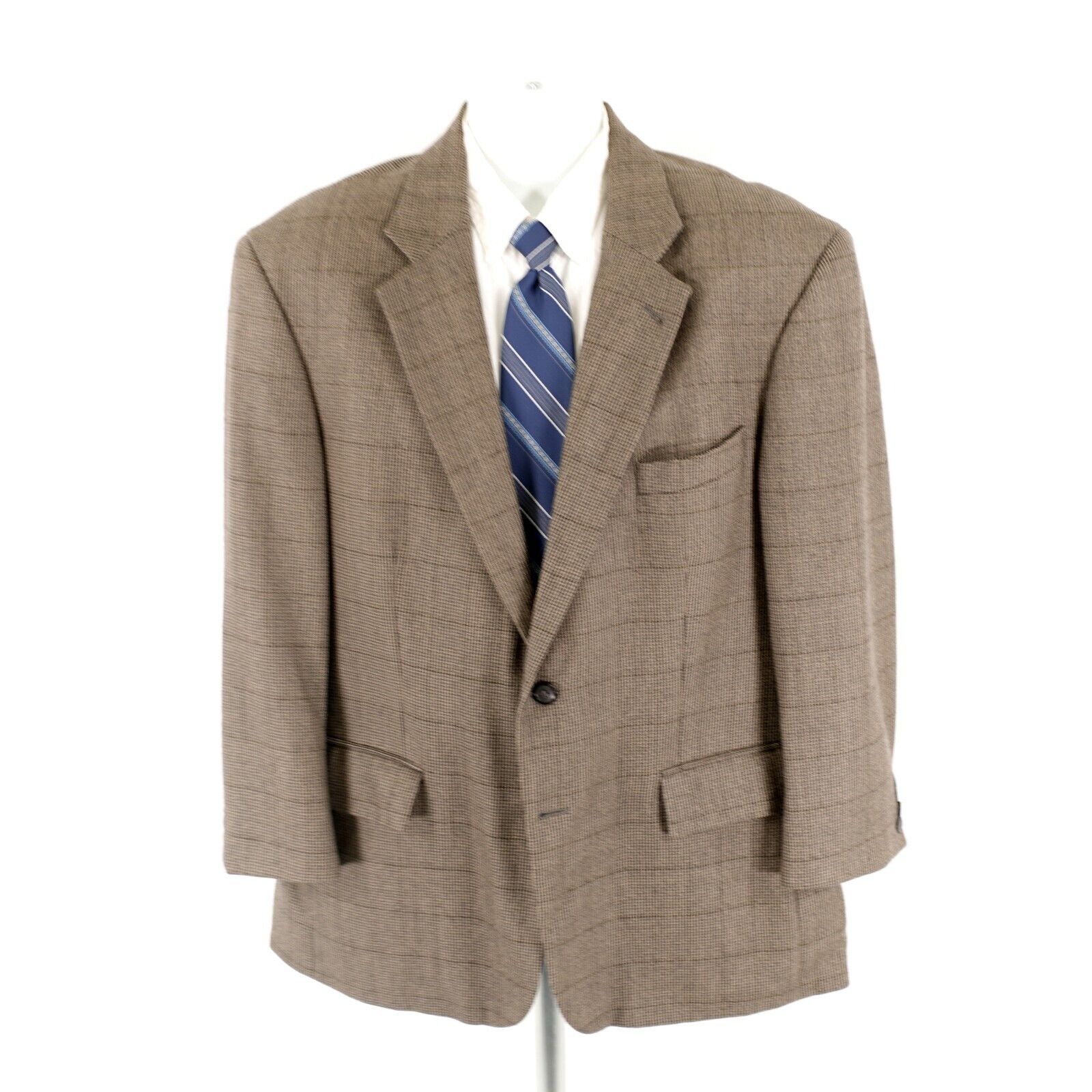 Oscar De La Renta Oscar De La Renta Soft Tweed Lambswool Cashmere Gray Tan Che Size 44R - 4 Thumbnail