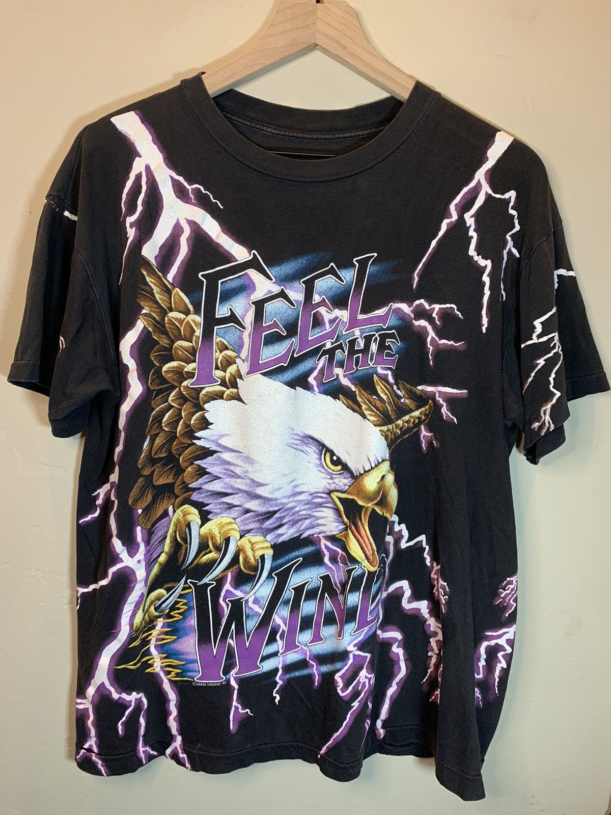 Vintage RARE* Vintage 90s American Thunder Feel The Wind Eagle Shirt Size US L / EU 52-54 / 3 - 1 Thumbnail