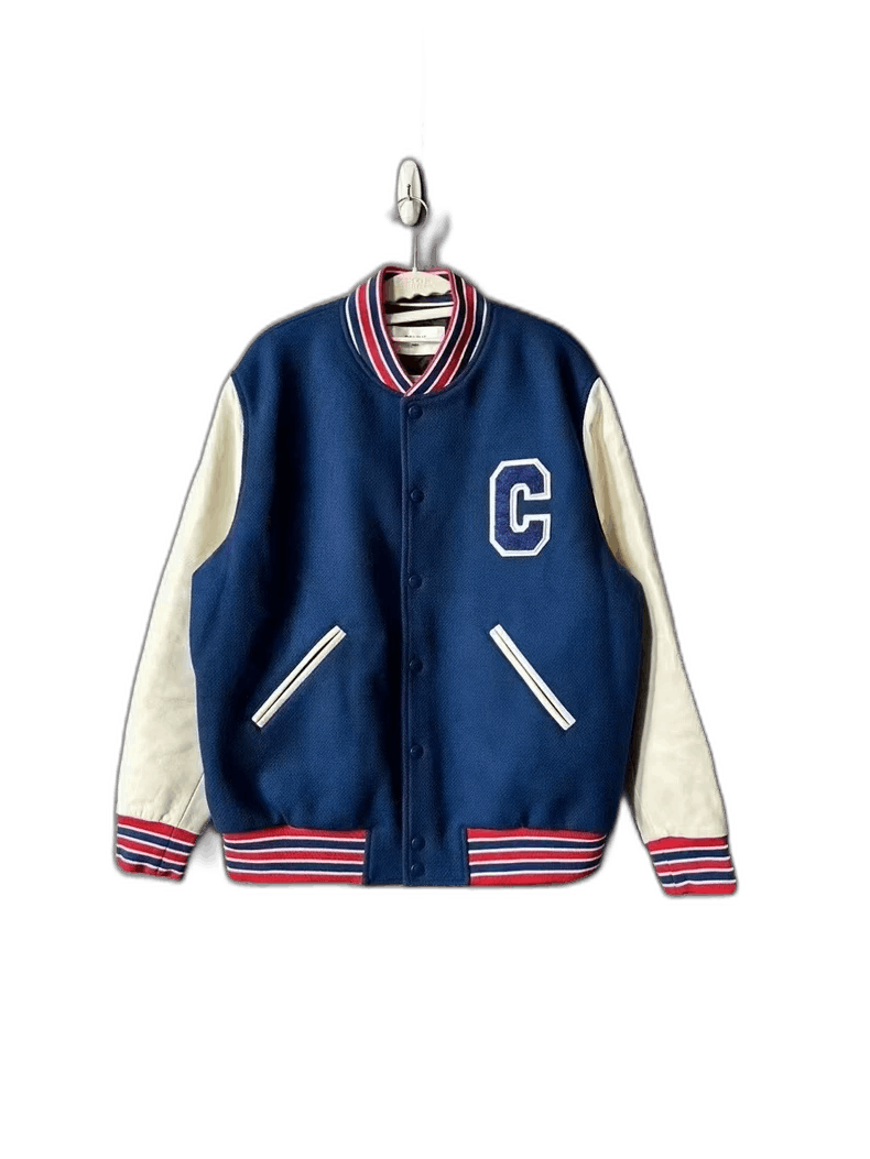 Celine Celine Wool Baseball Jacket with Leather Sleeves Size US M / EU 48-50 / 2 - 1 Thumbnail
