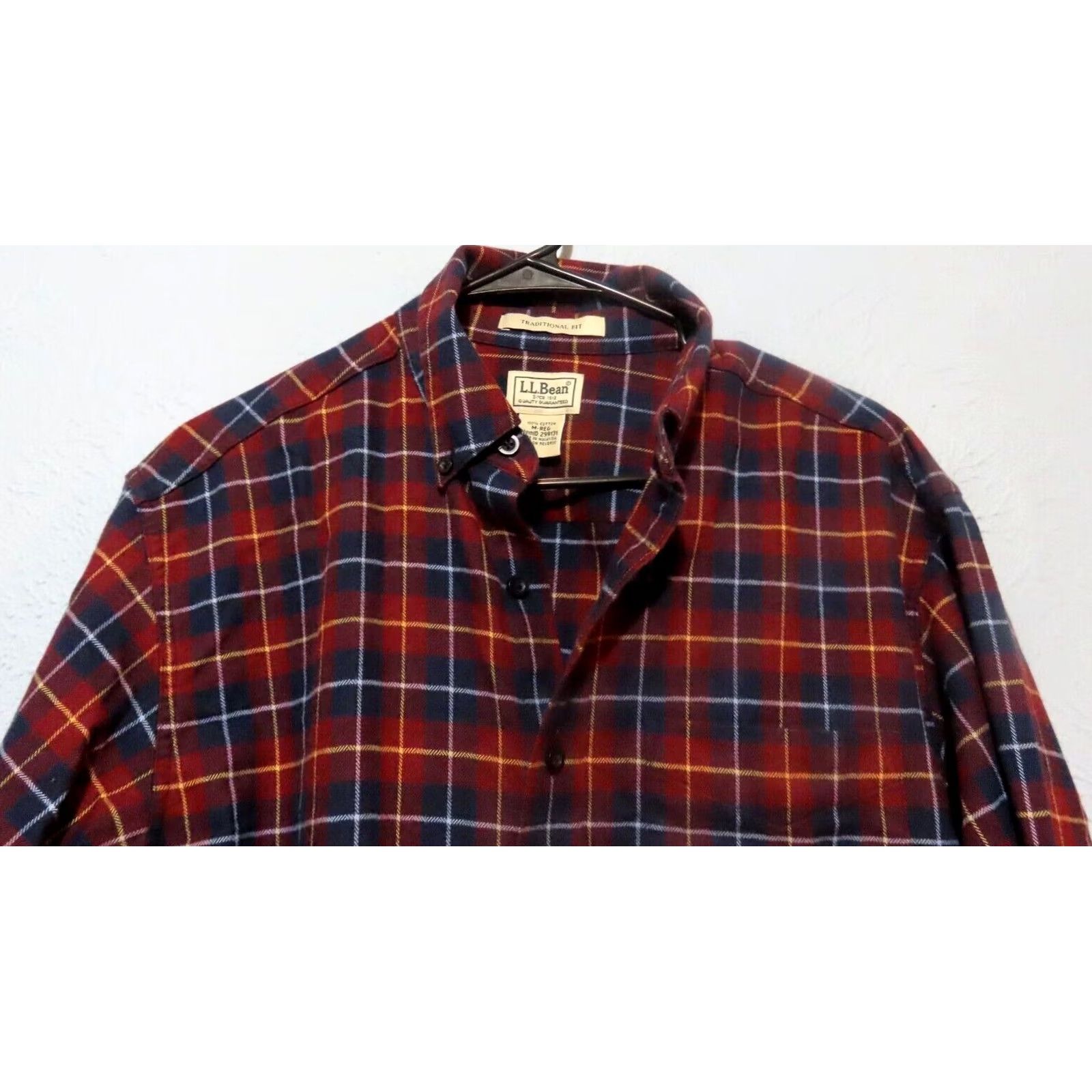 Vintage LL Bean Flannel Shirt Mens M Red Scotch Plaid Traditional Fit Button-Down Collar Long Sleeve Pocket Size US M / EU 48-50 / 2 - 3 Thumbnail