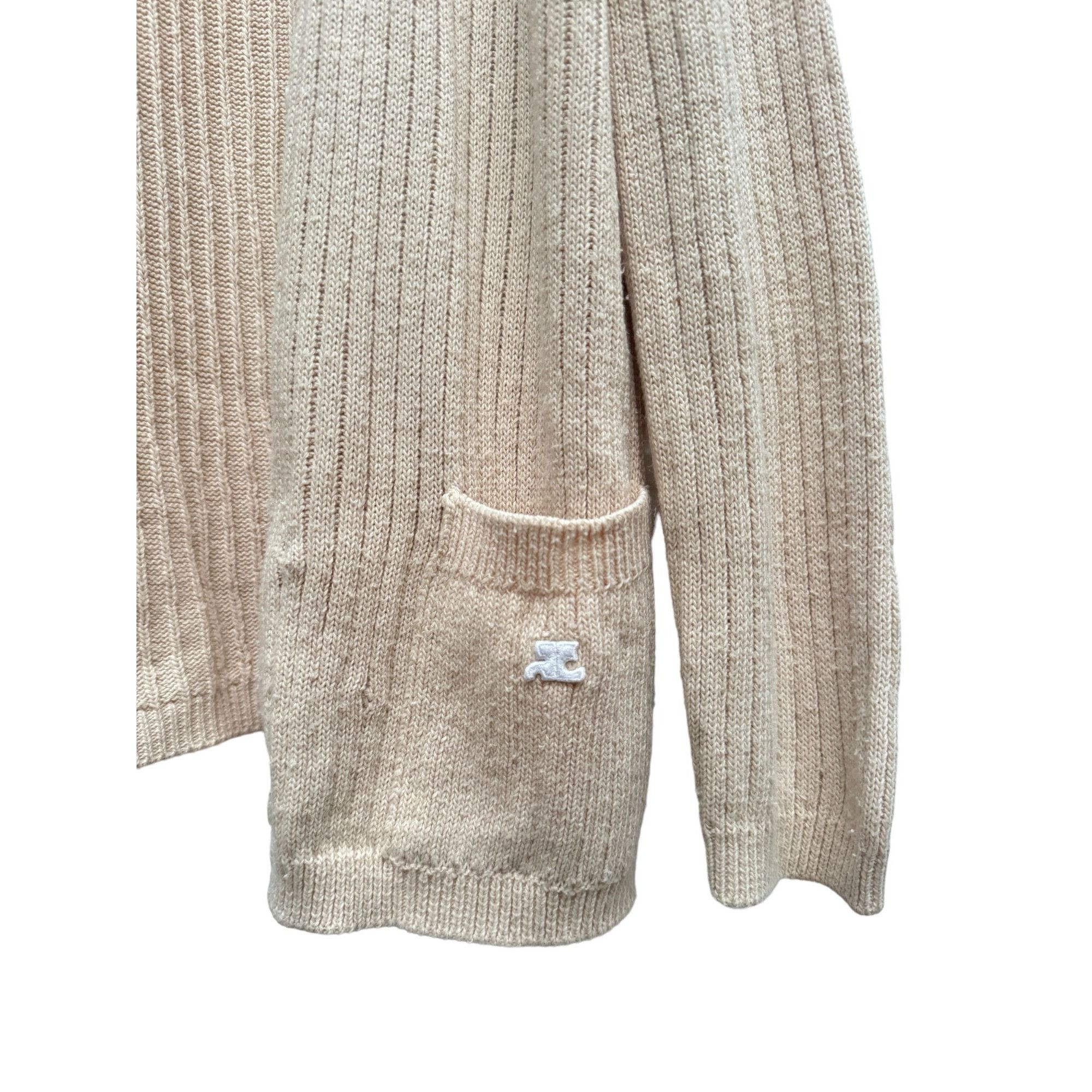 Courreges Beige Knitted Cardigan Size M / US 6-8 / IT 42-44 - 4 Thumbnail