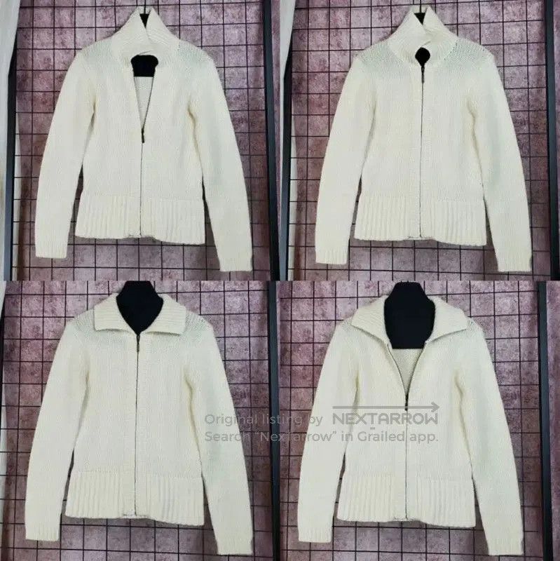 Burberry Burberry Cream Wool Blend Zip Knit Sweater. Size M / US 6-8 / IT 42-44 - 3 Thumbnail