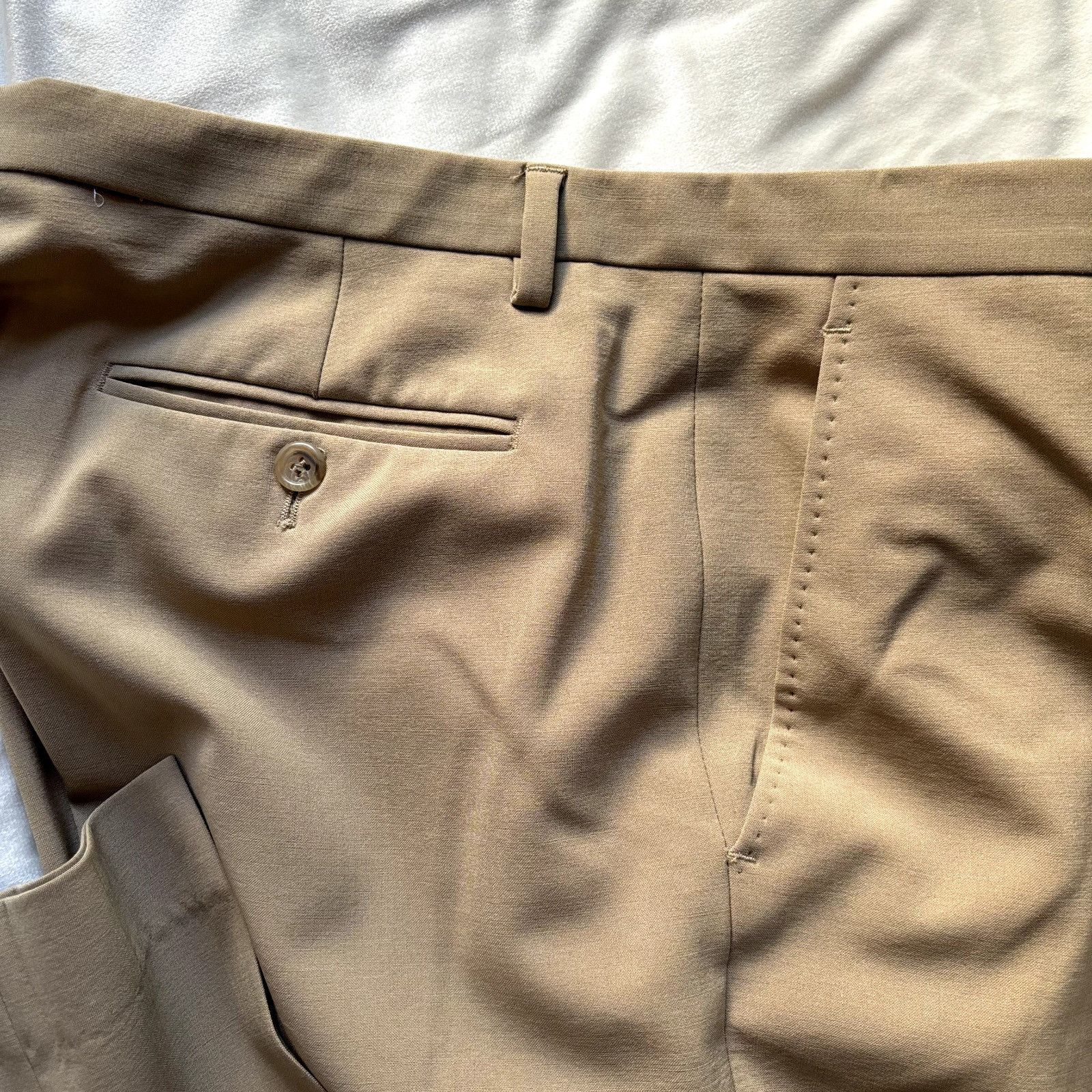 J.Crew J Crew Stretch Wool Dress Pants Chino Trousers 34 X 34 Sand Size 34R - 5 Thumbnail