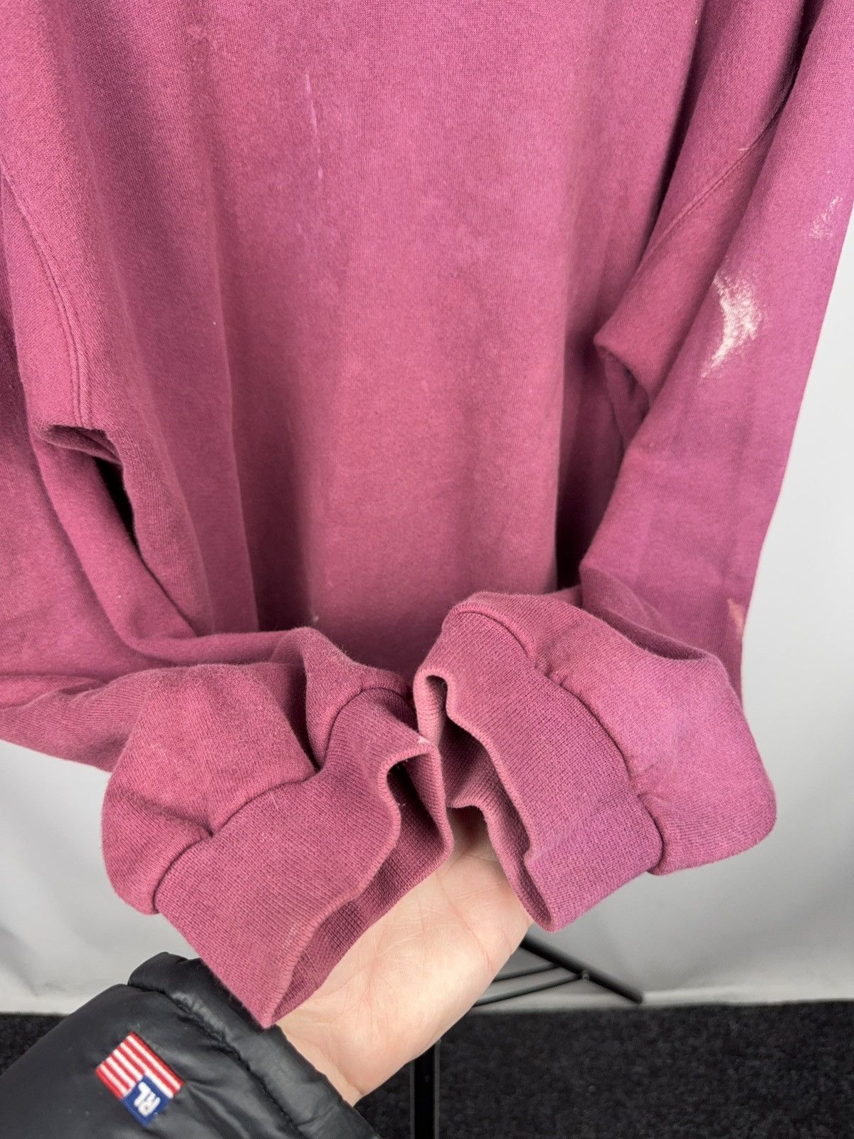 Nike Retro 90s Nike Distressed Burgundy Faded Crewneck Swoosh L Size US L / EU 52-54 / 3 - 9 Thumbnail