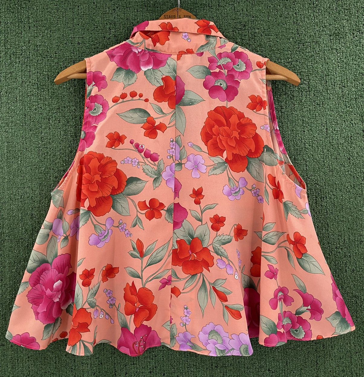 Victoria's Secret VTG 80s Victoria's Secret Floral Colorful Gold Label Top Size L / US 10 / IT 46 - 5 Thumbnail