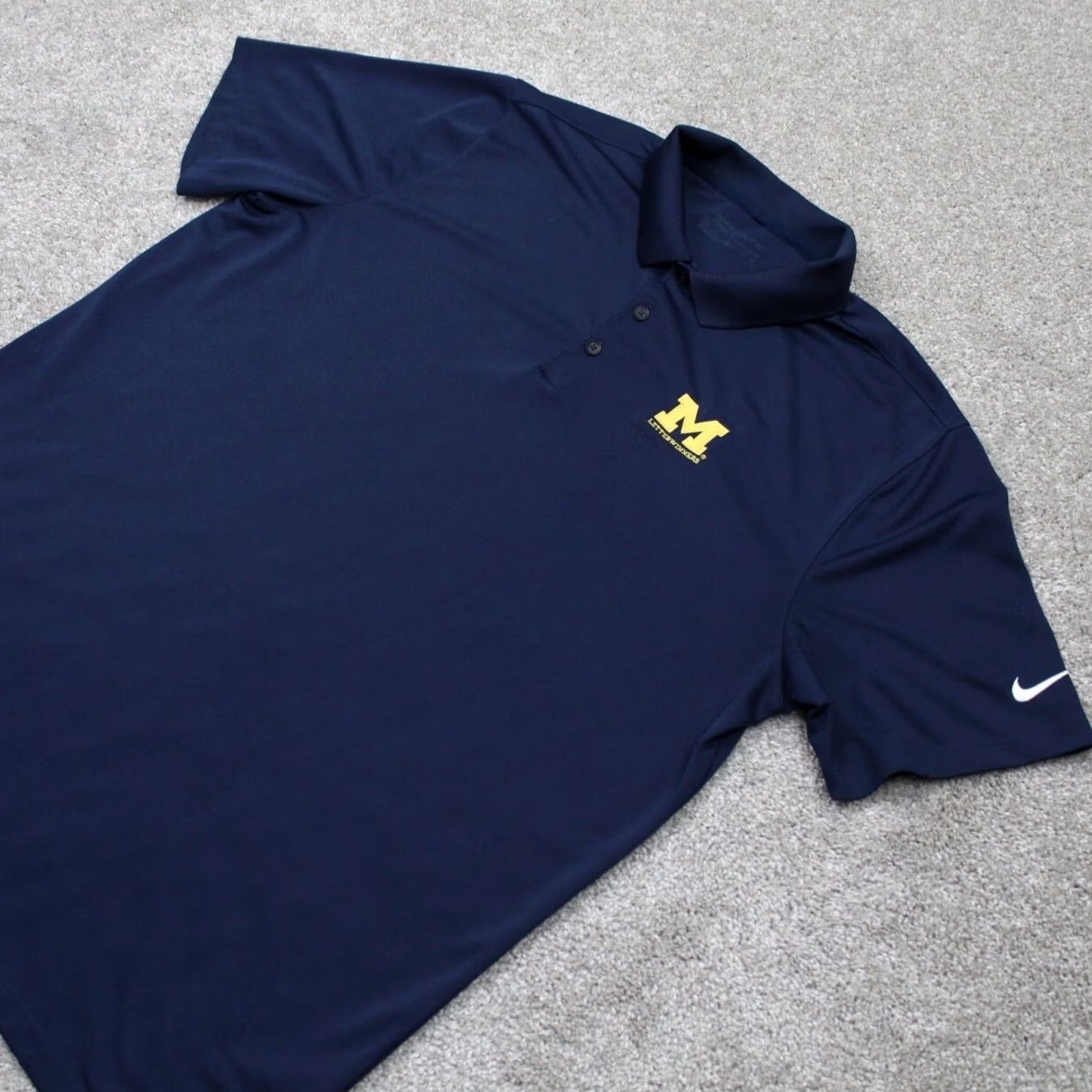 Nike Nike Golf Michigan Polo Shirt Mens XL Blue Dri-Fit Logo Letterwinners Polo Size US XL / EU 56 / 4 - 3 Thumbnail