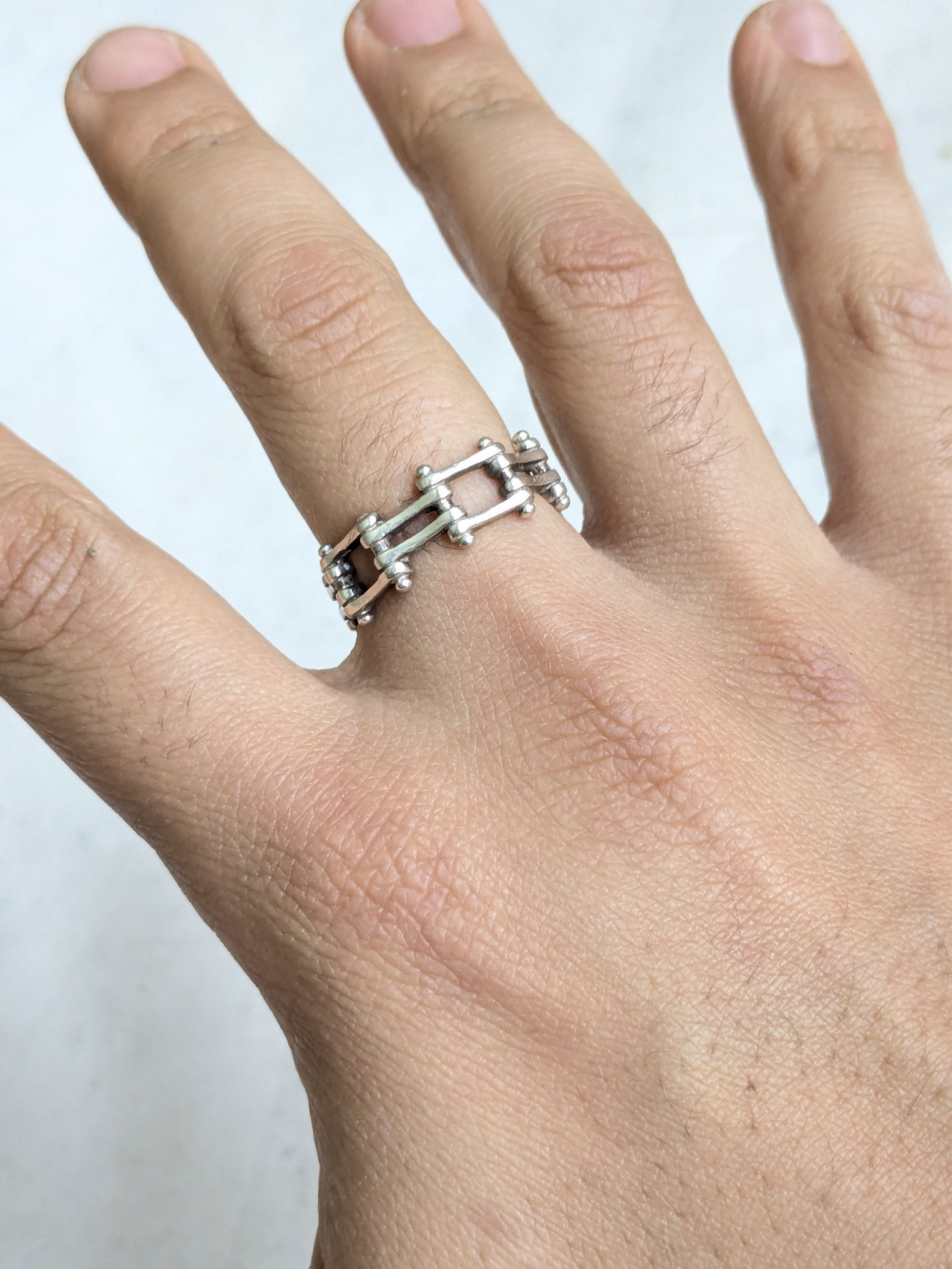 Jewelry Sterling Silver Ring Bikechain 9.75 Size ONE SIZE - 8 Thumbnail