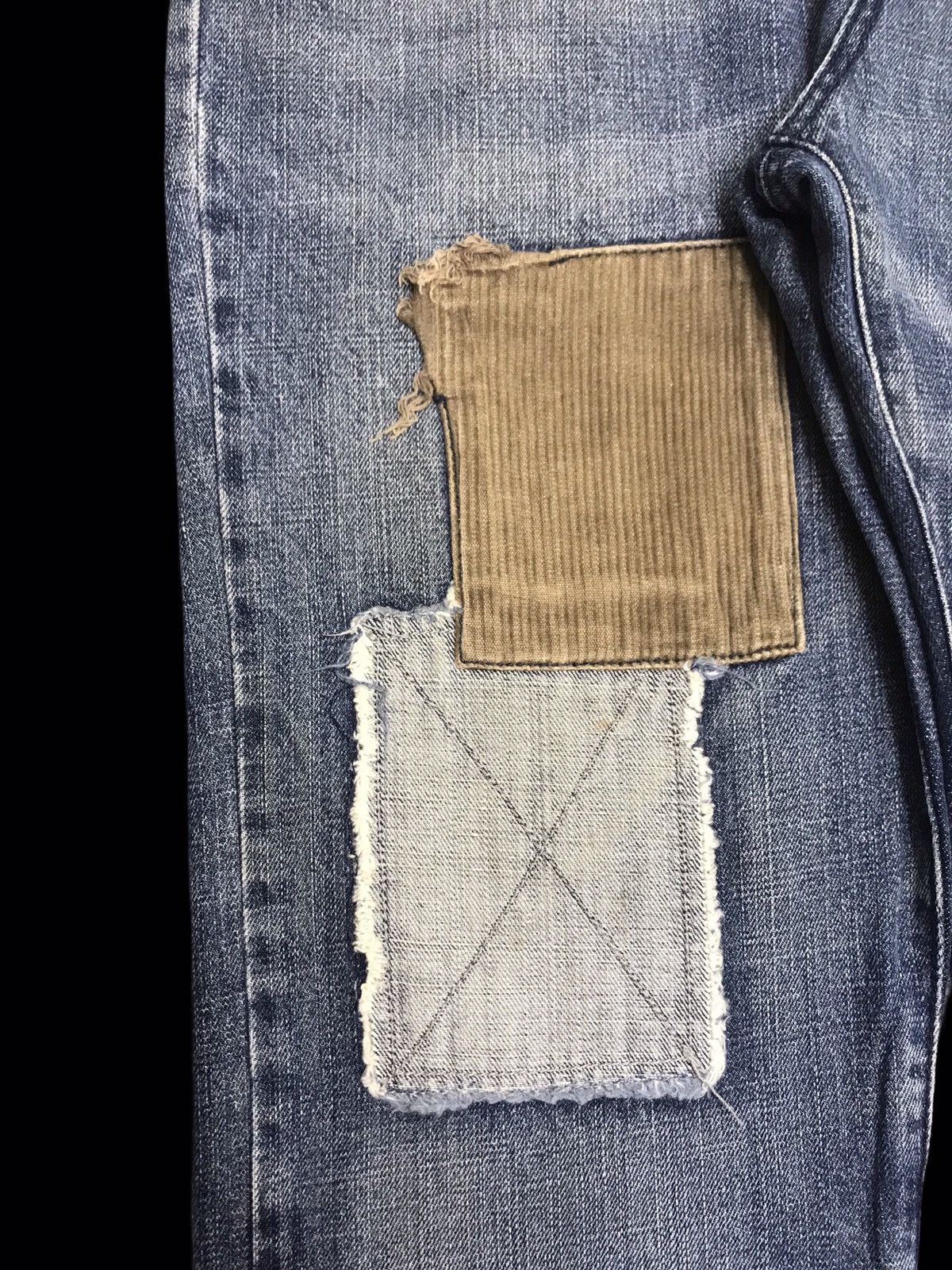 Japanese Brand 💥DENIM ART💥SACRIFICE Japan Destroyed Patchwork Denim F156 Size US 34 / EU 50 - 9 Thumbnail