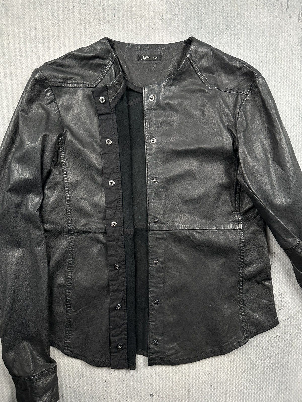 If Six Was Nine Vintage Stella Nova Black Lamb Leather Minimal Jacket Size S / US 4 / IT 40 - 11 Thumbnail