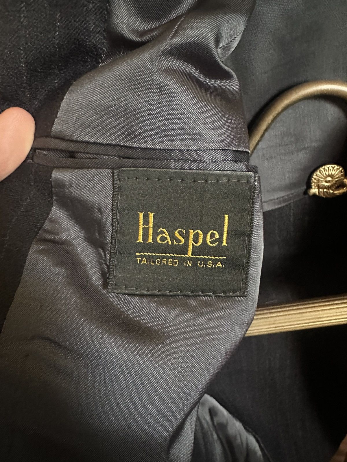 Haspel HASPEL vintage charcoal pinstriped MiUSA jacket Size 40R - 10 Thumbnail