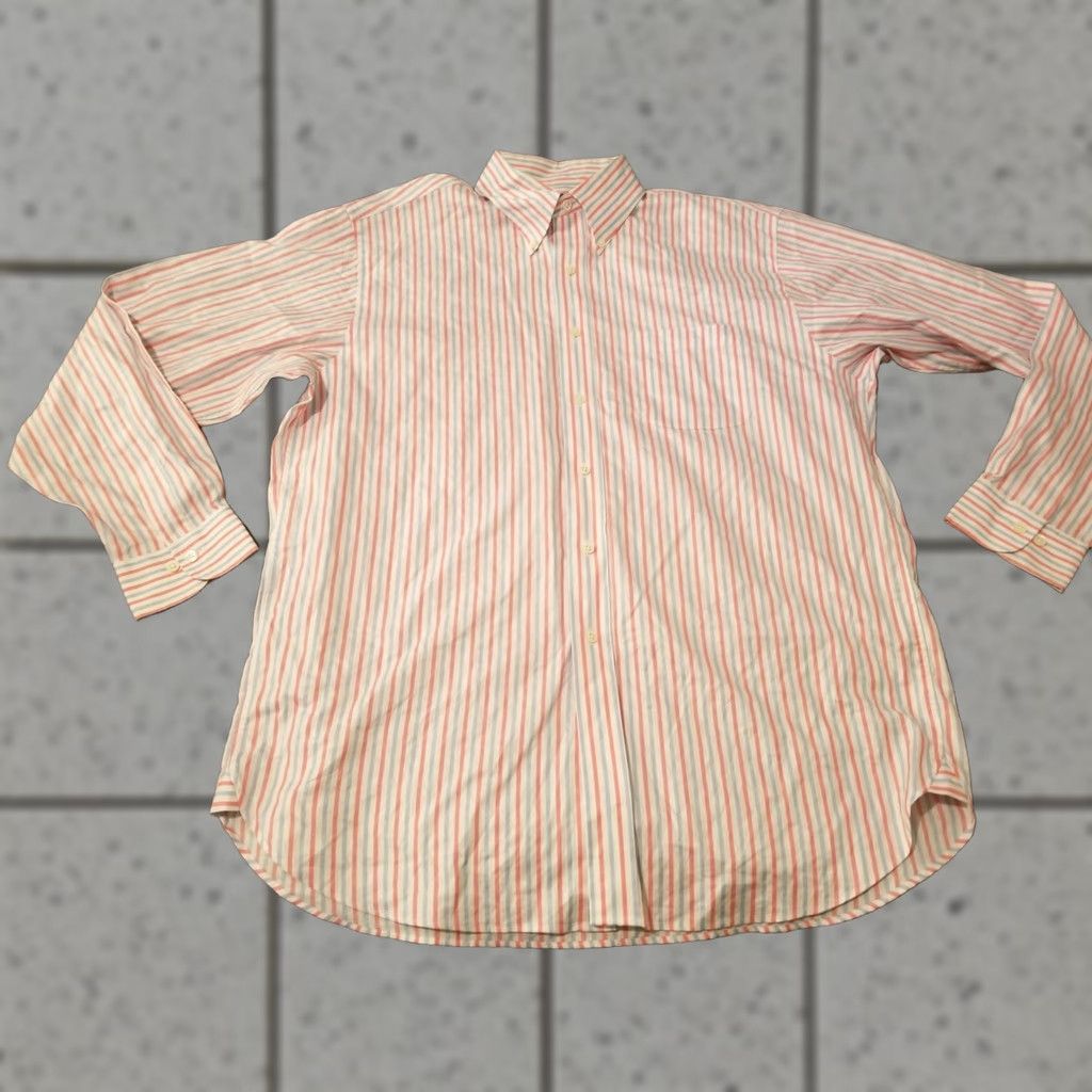 Brooks Brothers VINTAGE? (No) Brooks Brothers Dress Shirt L White Cotton Button Mens Large Shirt Size 42R - 1 Thumbnail
