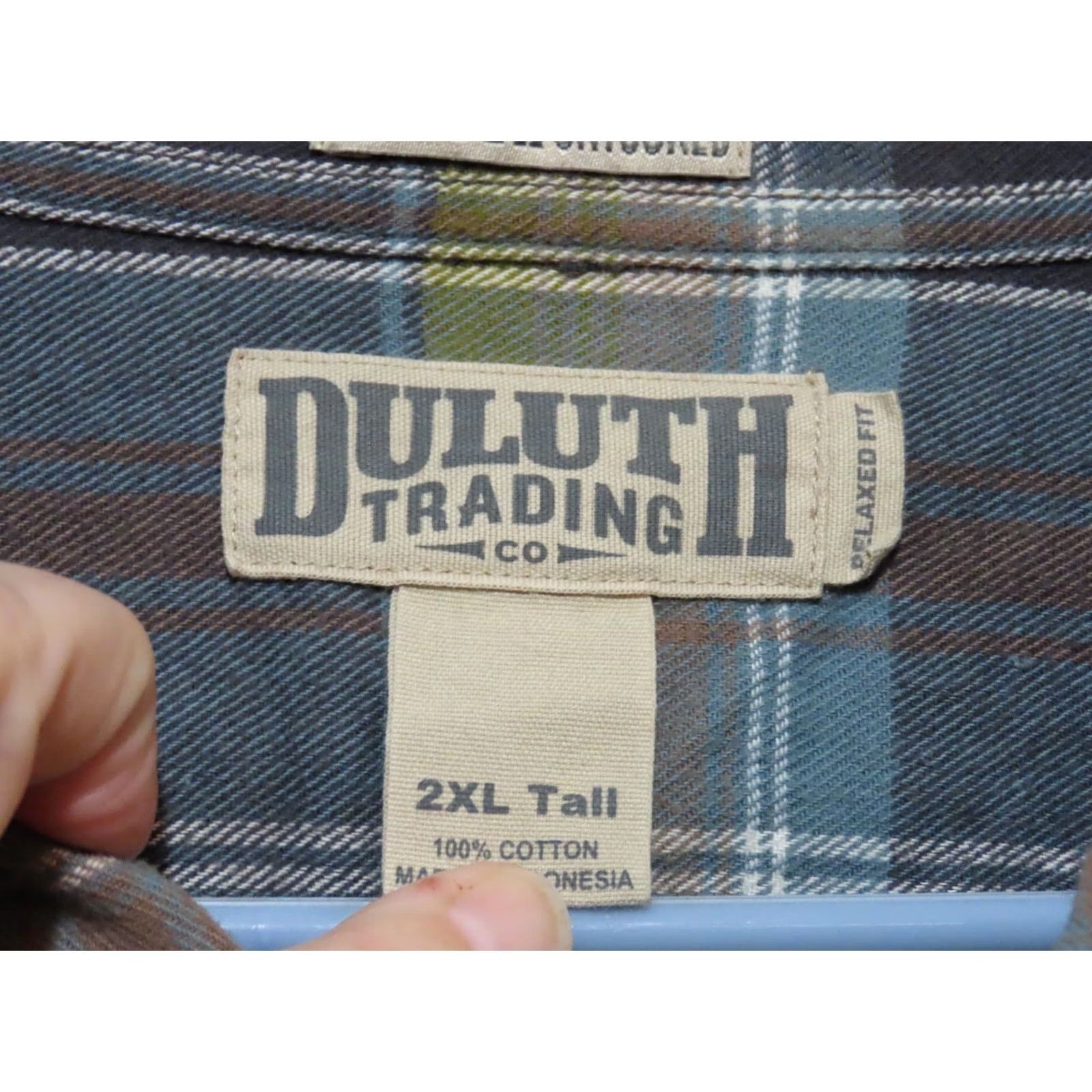 Vintage Duluth Trading Untucked Relaxed Fit Men's 2XLT Button Down Green Flannel Shirt Size US XXL / EU 58 / 5 - 3 Thumbnail