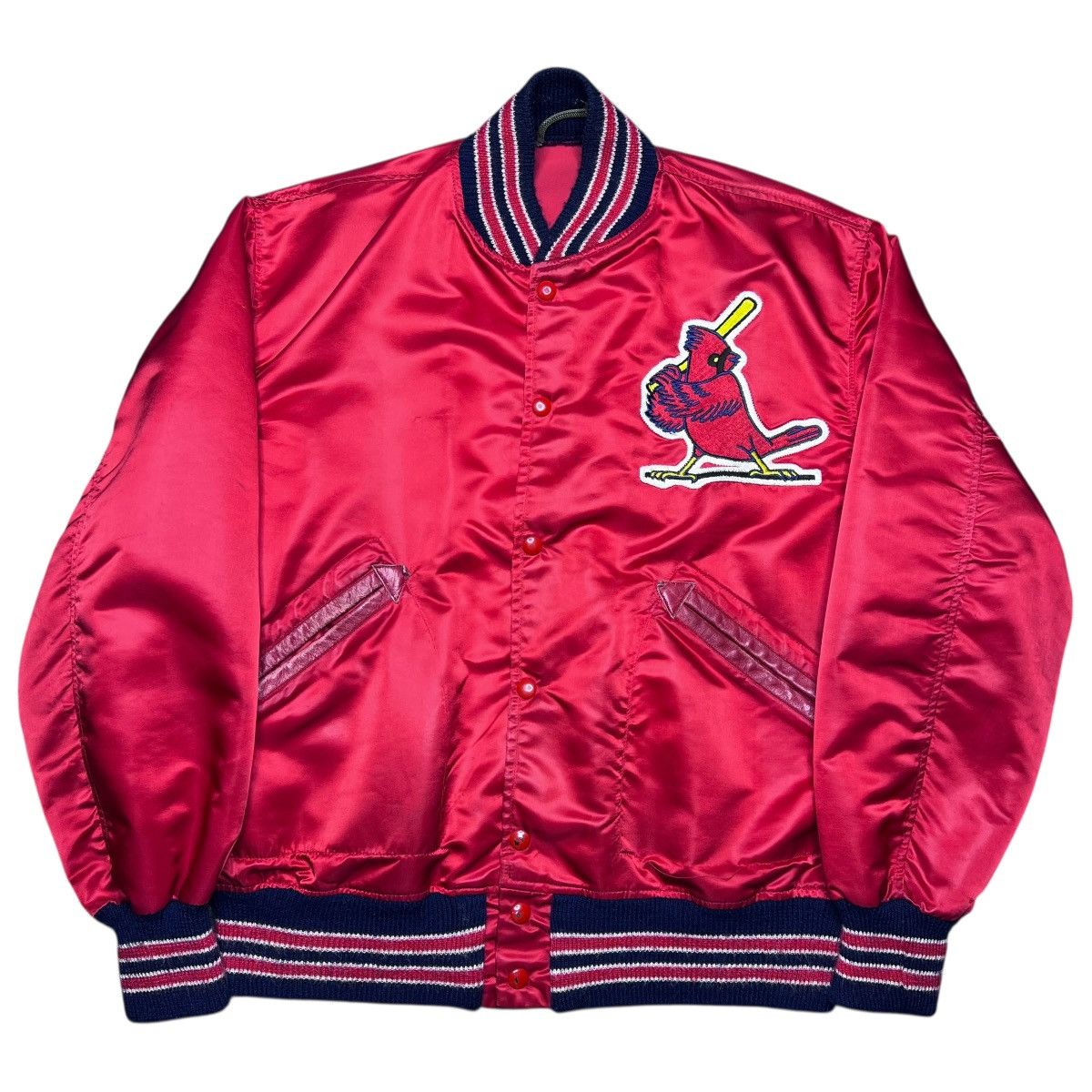 MLB Vtg 1960s MLB St. Louis Cardinals KM Pro Co Red Satin Jacket Size US L / EU 52-54 / 3 - 1 Thumbnail