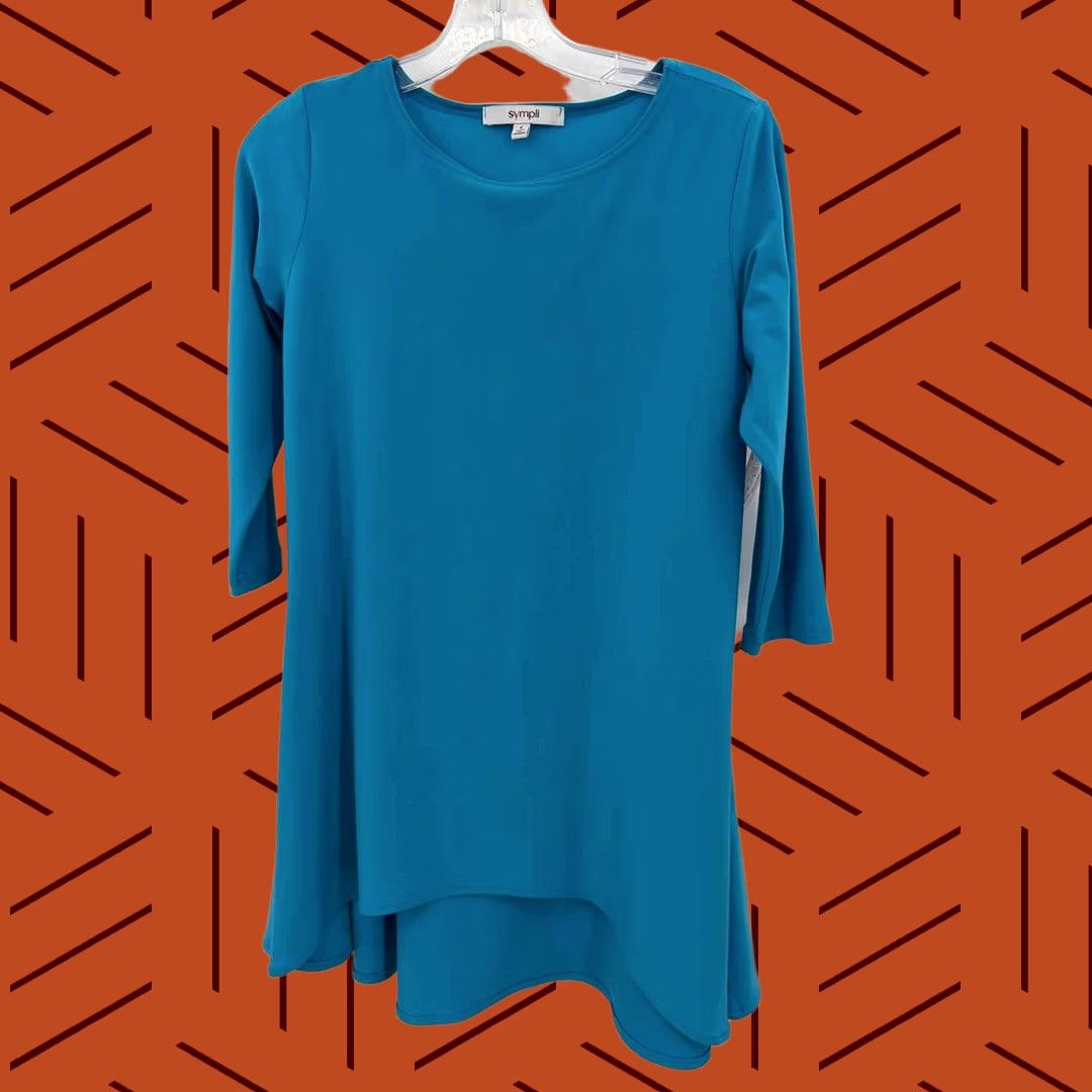 Vintage Pre-Owned Sympli Blue Size Small Tunic Long Sleeve Blouse Size S / US 4 / IT 40 - 1 Thumbnail