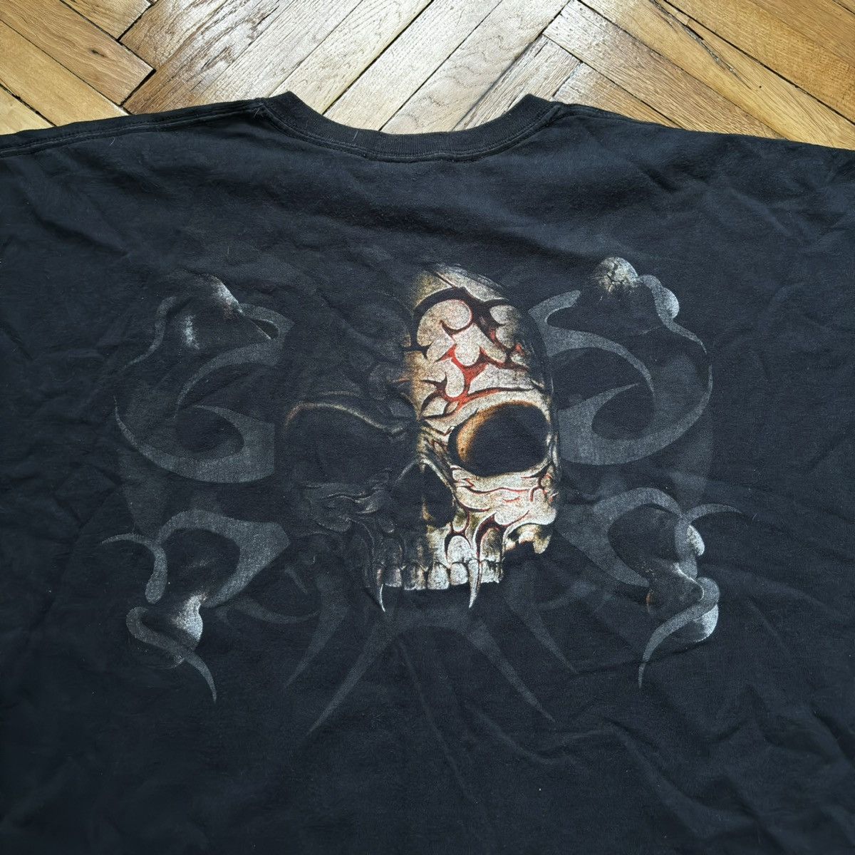 Hysteric Glamour × Tribal Streetwear × Vintage Vintage Tribal skull dead face Y2K punk T-shirt Size US XXL / EU 58 / 5 - 4 Thumbnail