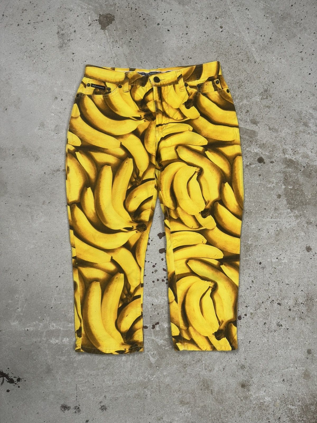 Dolce & Gabbana 2003 Dolce & Gabbana Banana Print 3/4 Capri Pants Size 27" / US 4 / IT 40 - 1 Thumbnail