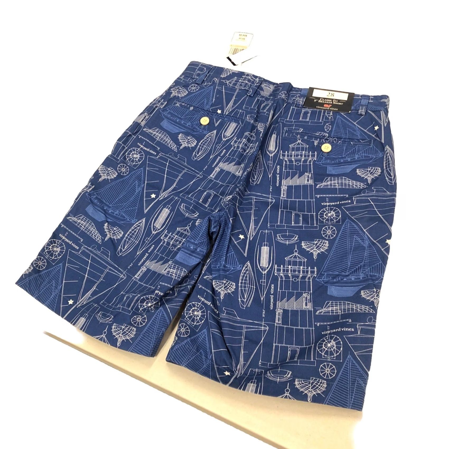 Vineyard Vines Vineyard Vines Shorts Mens 28 CHINO BERMUDA Cape Cod Blueprint Breaker 9” Size US 28 / EU 44 - 2 Thumbnail
